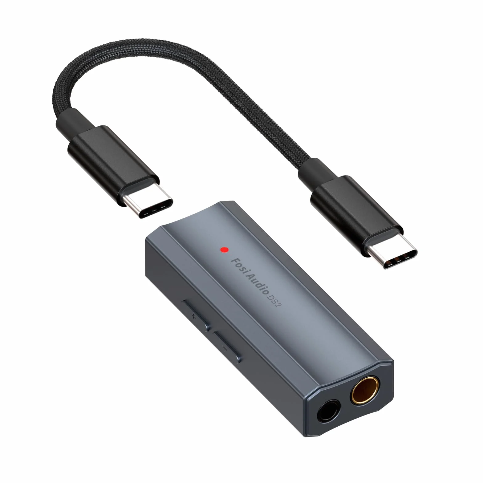Fosi Audio DS2 USB C do AUX Wzmacniacz słuchawkowy DAC Dongle 3,5 mm Jack Adapter audio Przenośny wzmacniacz z podwójnym wyjściem DSD256 4,4 mm Zbalansowany układ CS43131 o wysokiej rozdzielczości