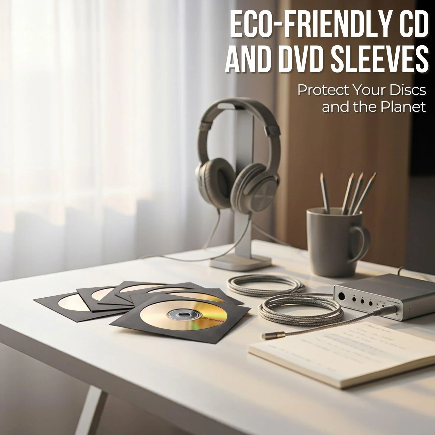 Flexzion 100 sztuk płyt CD DVD grube papierowe rękawy (czarne) standardowe koperty etui ekspozycyjne przechowywanie premium z wycięciem na okno i klapką na muzykę filmową dysk do gier wideo