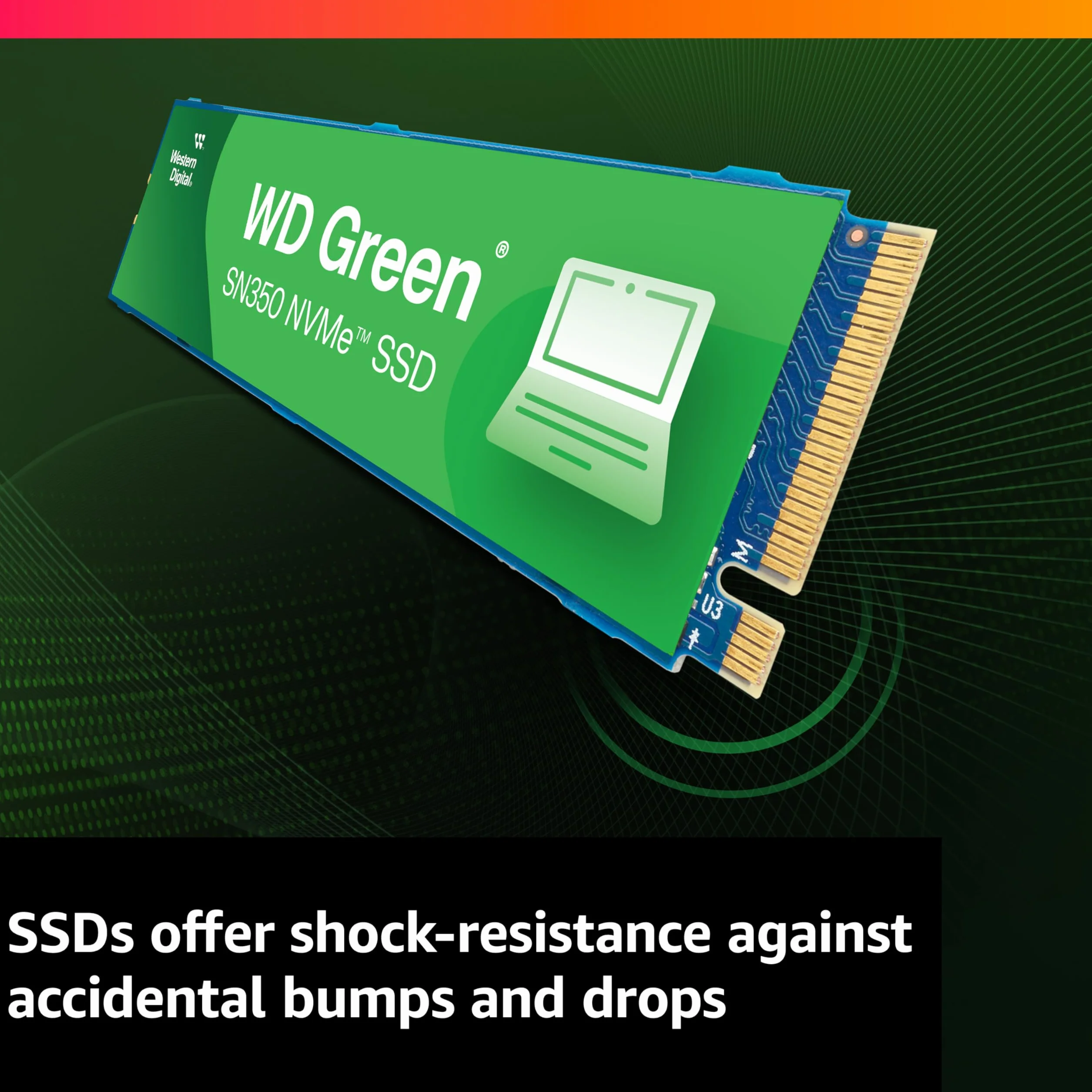 WD Green SN350 1TB NVMe Internal SSD Solid State Drive - Gen3 PCIe, QLC, M.2 2280, Up to 3,200 MB/s