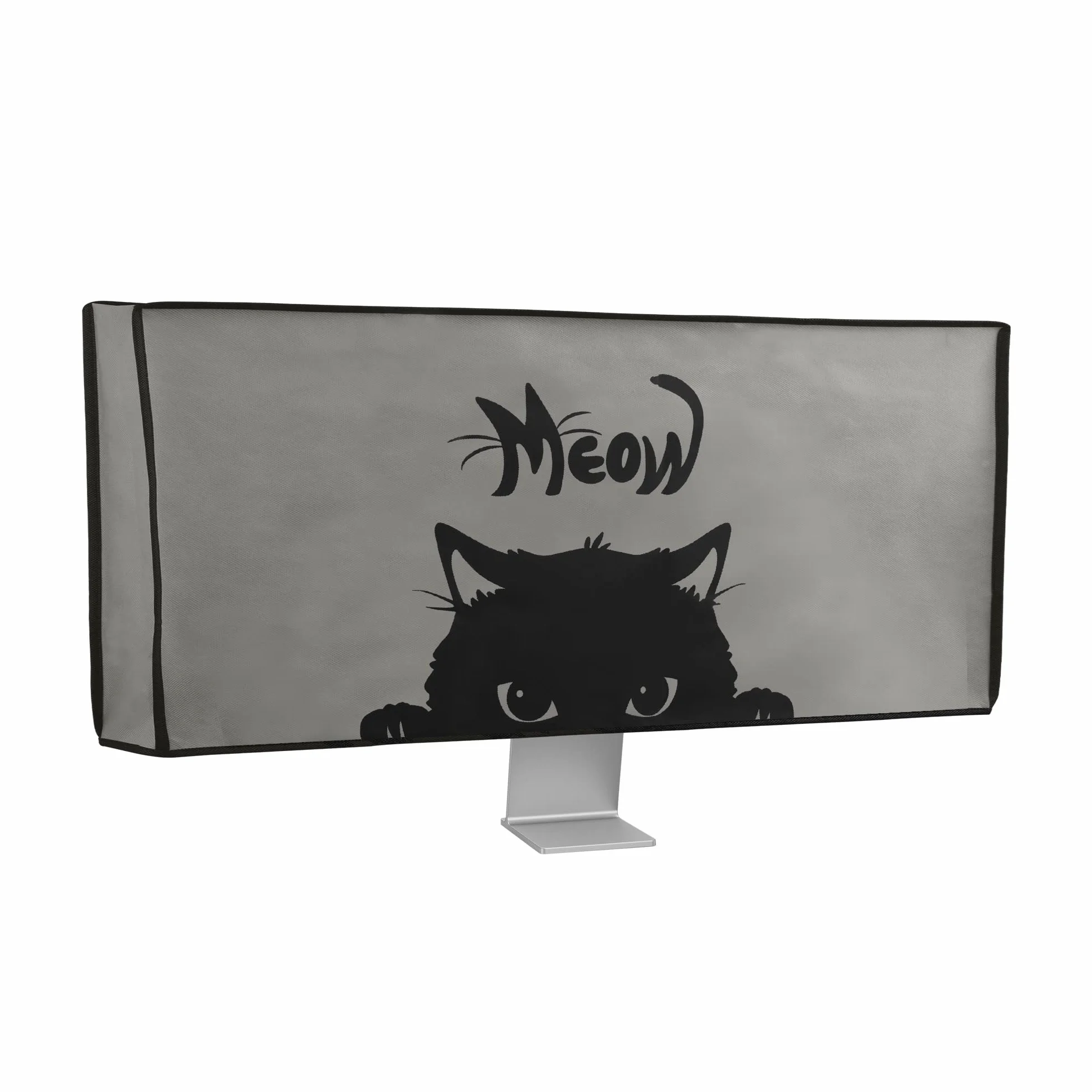 kwmobile Pokrowiec monitor 86.4-89.9 cm Meow Cat Grey/Black