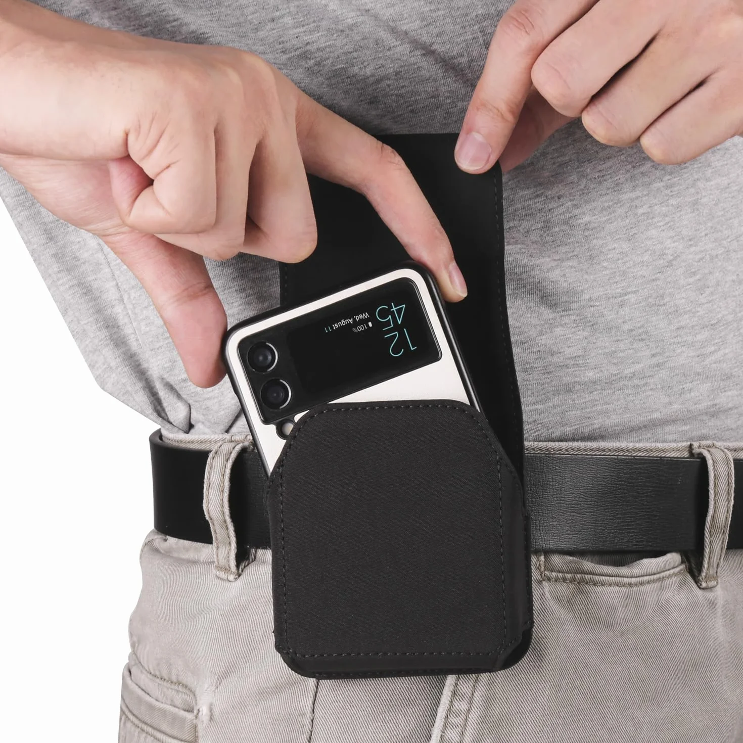 Etui na pasek z klipsem, kompatybilne z Samsung Galaxy Z Flip 7, 6, 5, 4, 3, Moto RAZR 5G, wodoodporne, z zapięciem magnetycznym, kompatybilne z Huawei Pura X/P50 Pocket S