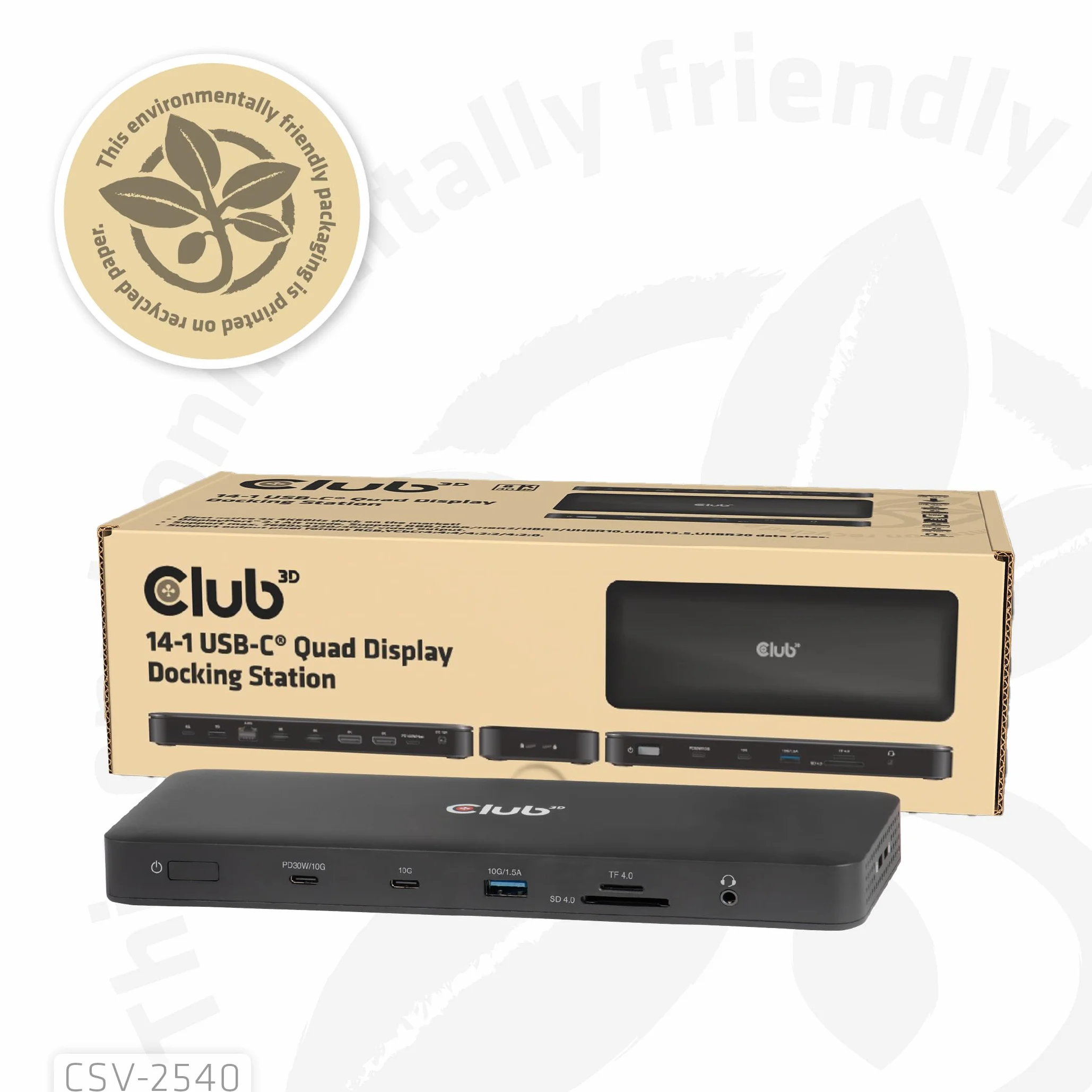 Club3D CSV-2540 14-1 USB-C Quad-Display stacja dokująca