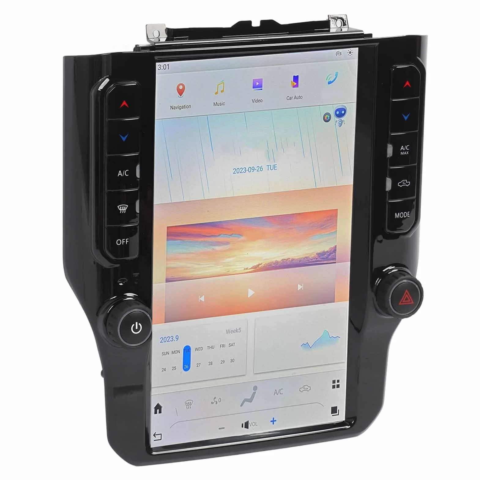Tomantery Samochodowy Odtwarzacz Multimedialny o Wysokiej Rozdzielczości 11,8-calowy Ekran Carplay dla Samochodowego Zestawu Stereo z Systemem dla 1500, 2500, 3500, 4500, 5500 (8+128G)
