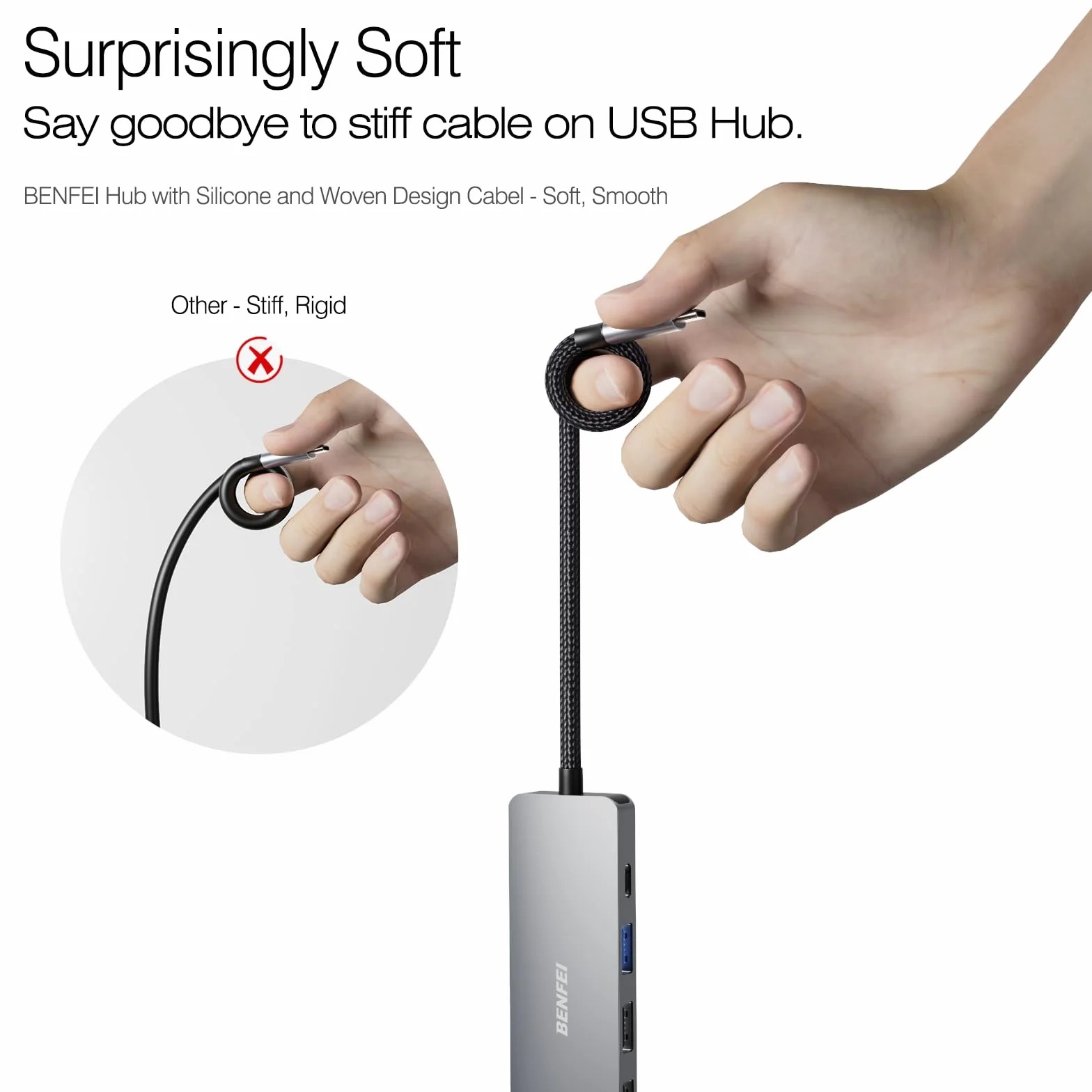 BENFEI USB C Hub 5 w 1 4K HDMI 100W 3 USB-A Aluminiowa Obudowa MacBook Pro Air iPad Pro iMac XPS ThinkPad