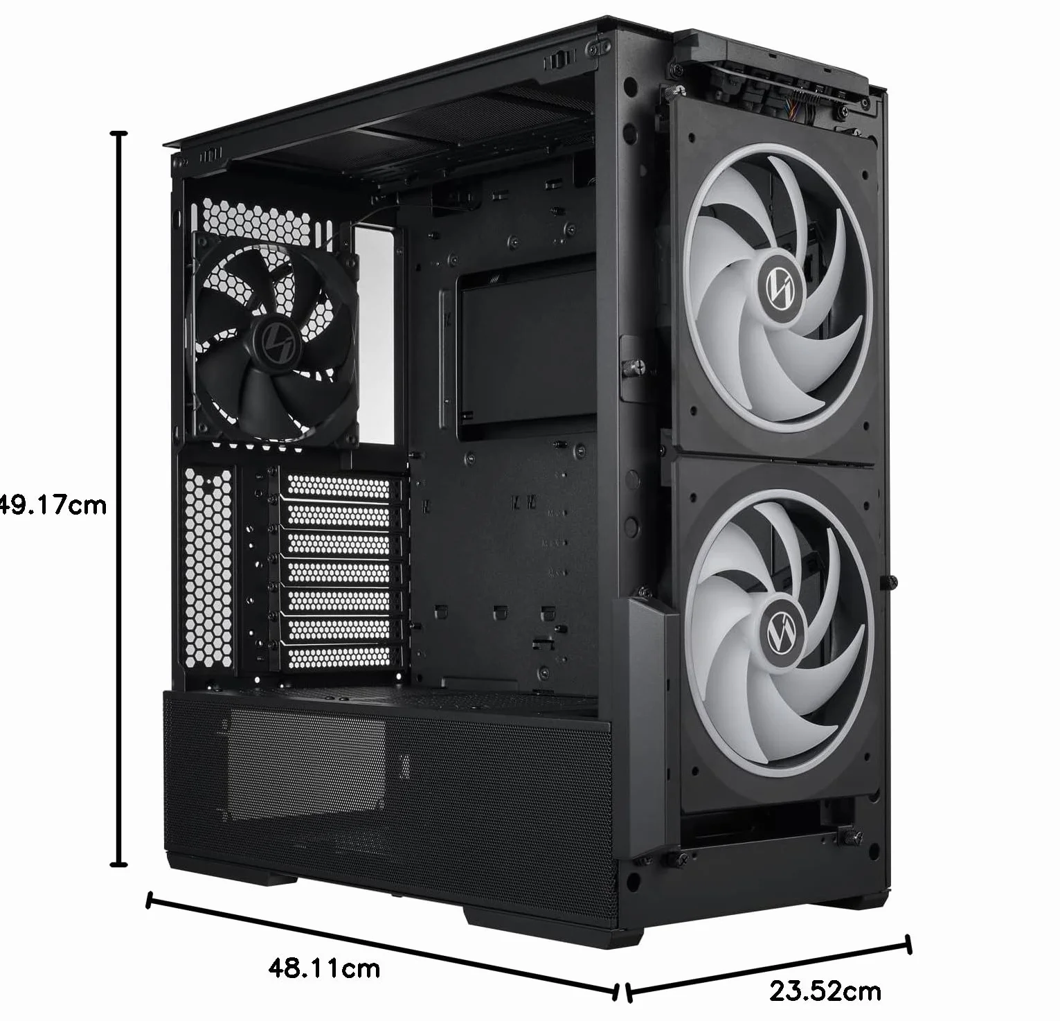 Lian-Li Lancool 216 RGB czarna stal/hartowane szkło ATX Mid Tower obudowa komputera, 2 x wentylatory ARGB 160 mm w zestawie – LANCOOL 216RX czarna