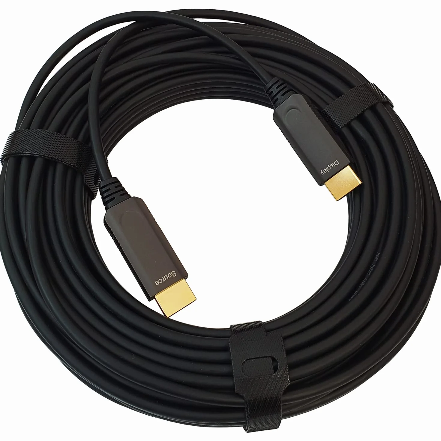 Aktywny optyczny kabel HDMI 30 m – 8K przy 60 Hz | 4K przy 120 Hz 48 Gb/s – kompatybilny z PS5 Xbox Series X – Premium męski na męski złoty przewód HDMI AOC