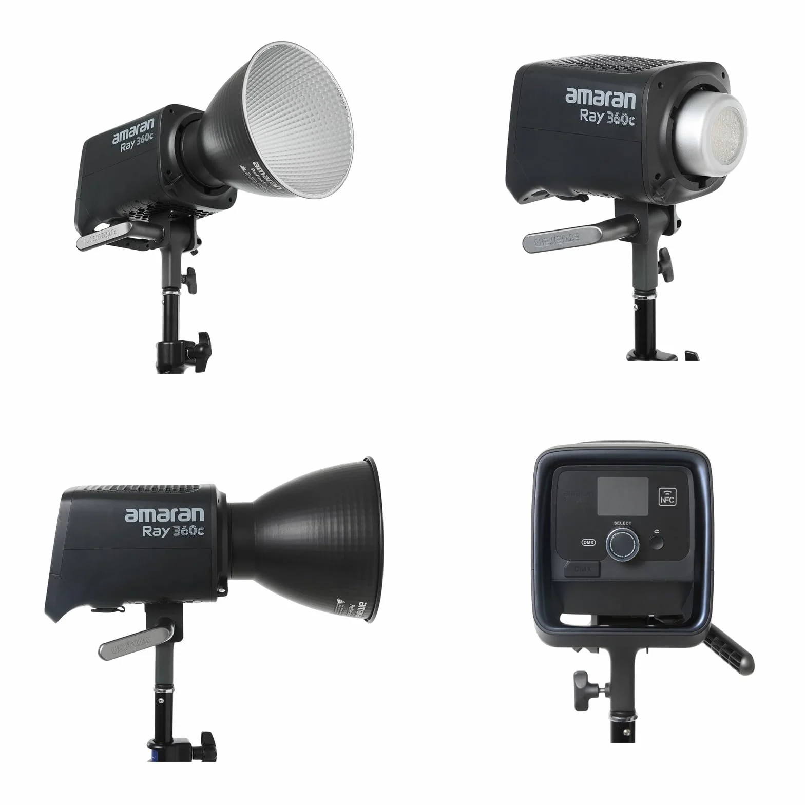 Amaran Ray 360c kolorowa lampa wideo RGB, 360 W Bowens Mount ciągłe oświetlenie wyjściowe CCT 1800 K-20 000 K, 17 130 luksów / 1 m obsługa aplikacji / sterowanie DMX do fotografii