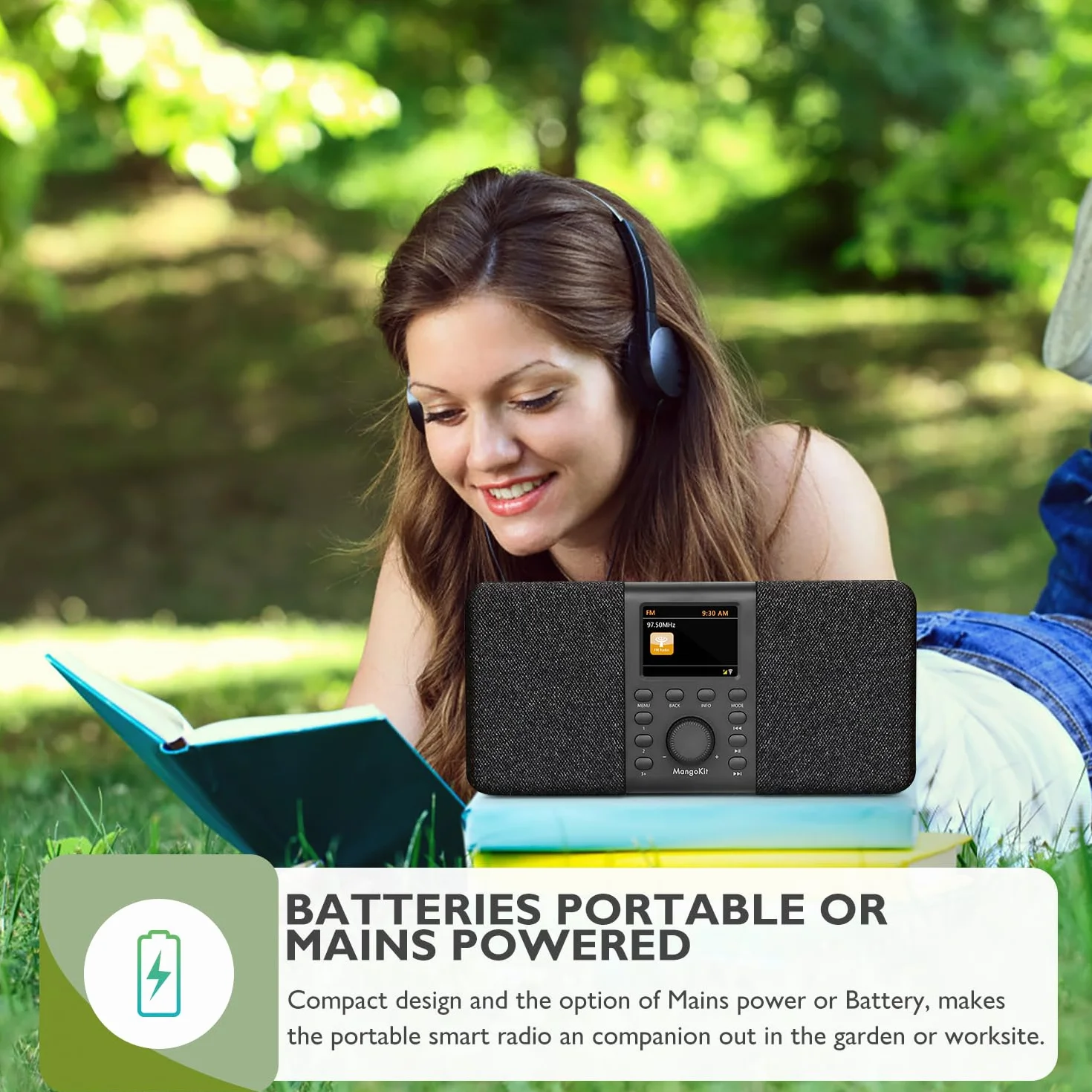 SR20 Stereo radio internetowe WLAN, DAB z Bluetooth, DAB Plus, cyfrowe, internetowe FM, kuchenne, odtwarzacz podcastów, zdalne sterowanie aplikacją, kolorowy