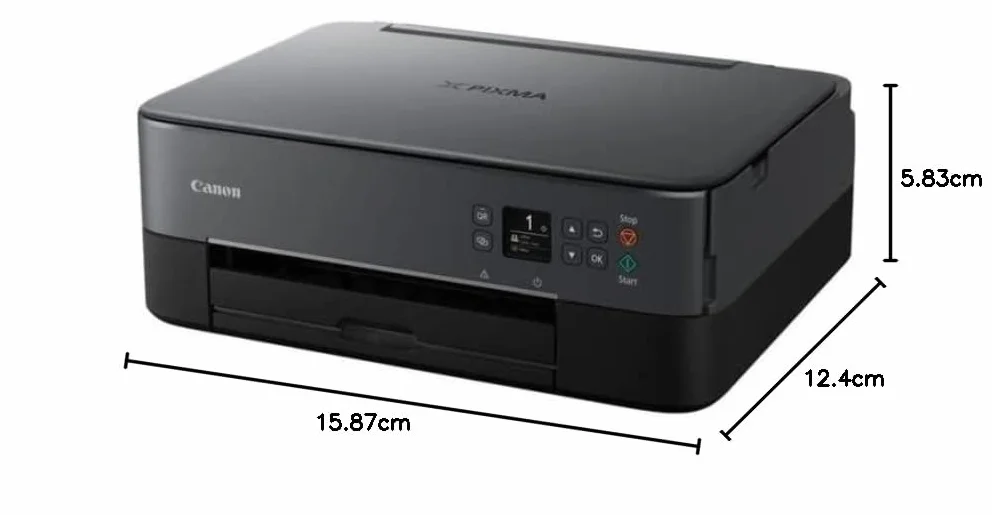 Canon PIXMA TS5350 kolorowa drukarka atramentowa, urządzenie wielofunkcyjne DIN A4 (skaner, kopiarka, OLED, 4800 x 1200 dpi, USB, Wi-Fi, druk dwustronny, 2 podajniki papieru), czarna