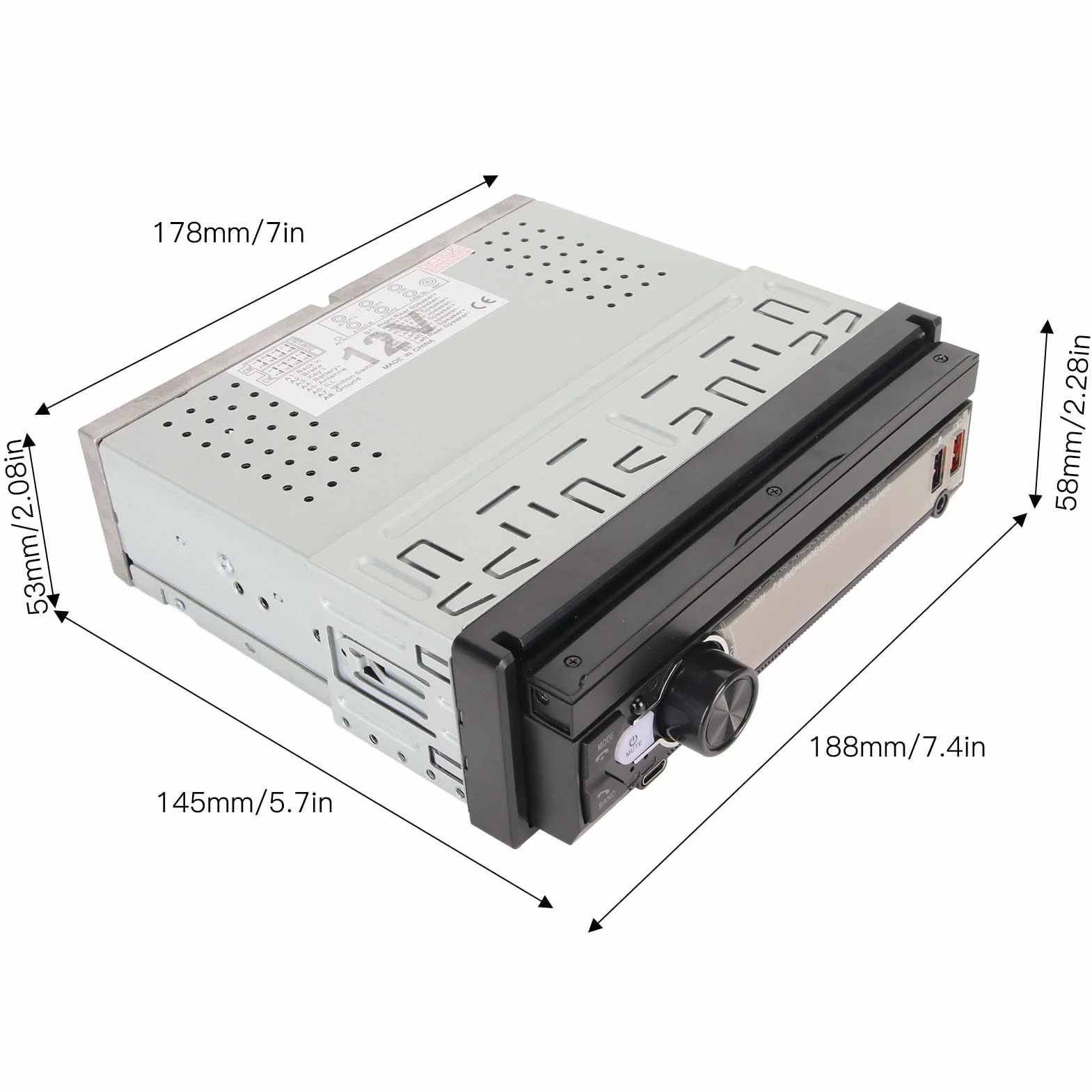 Odtwarzacz R Player o Playeretooth Car RTouch Sn Samochodowe Stereo, 7-calowy Samochodowy Odtwarzacz MP5 HD Chowany Sn 12 LED Bap Cras Wirel dla Auto Samochodowy