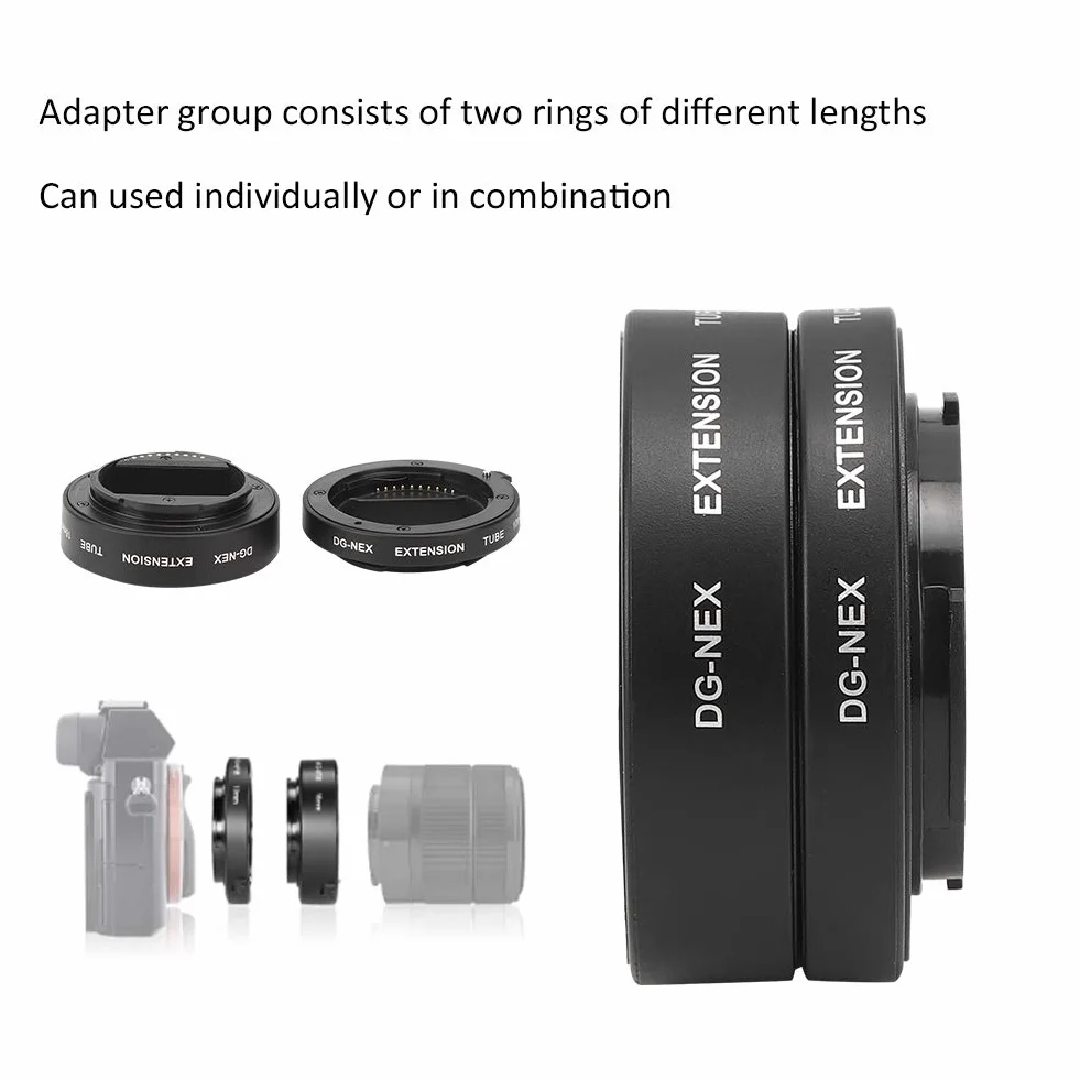 10mm + 16mm automatyczne ogniskowanie makro pierścień pośredni rura przedłużająca, do aparatów dla A9 A7 A7II A7III A7RIII A7RII A7S A7R A6300 A6000 A5000 A6500 A6600 NEX-5T