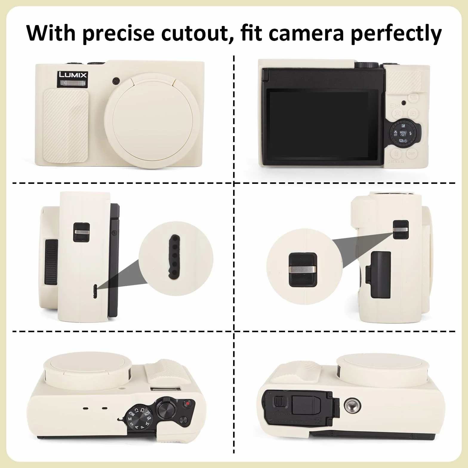 MUZIRI KINOKOO Silikonowe etui kompatybilne z aparatem cyfrowym Panasonic Lumix DC-ZS99 - miękka guma DC-ZS99 pokrowiec ochronny ze zdejmowaną osłoną obiektywu - antypoślizgowe i odporne na