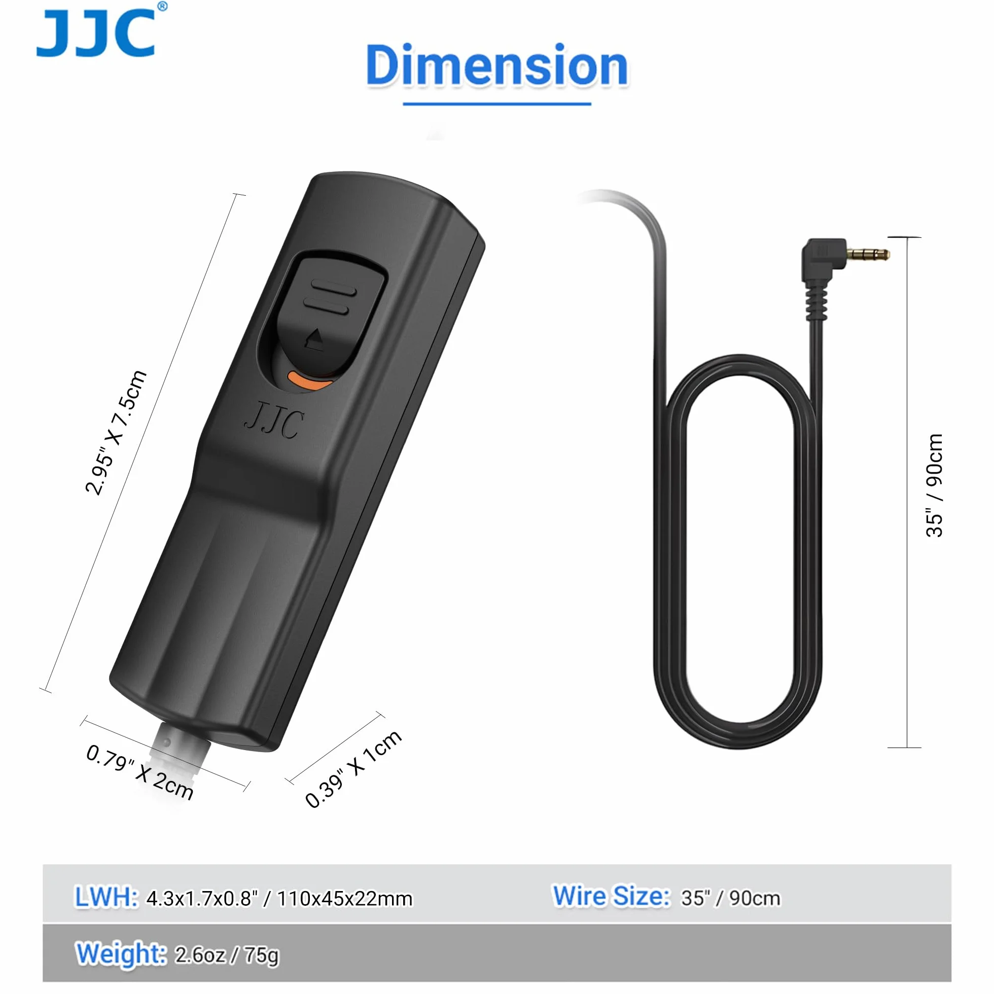 JJC zdalny kabel wyzwalający do Om System Om-1, Om-5, Olympus Om-D E-M1X, E-M1 Mark II, E-M1 Mark III, EM5 Mark III aparat podobny do oryginalnego kabla wyzwalającego RM-CB2