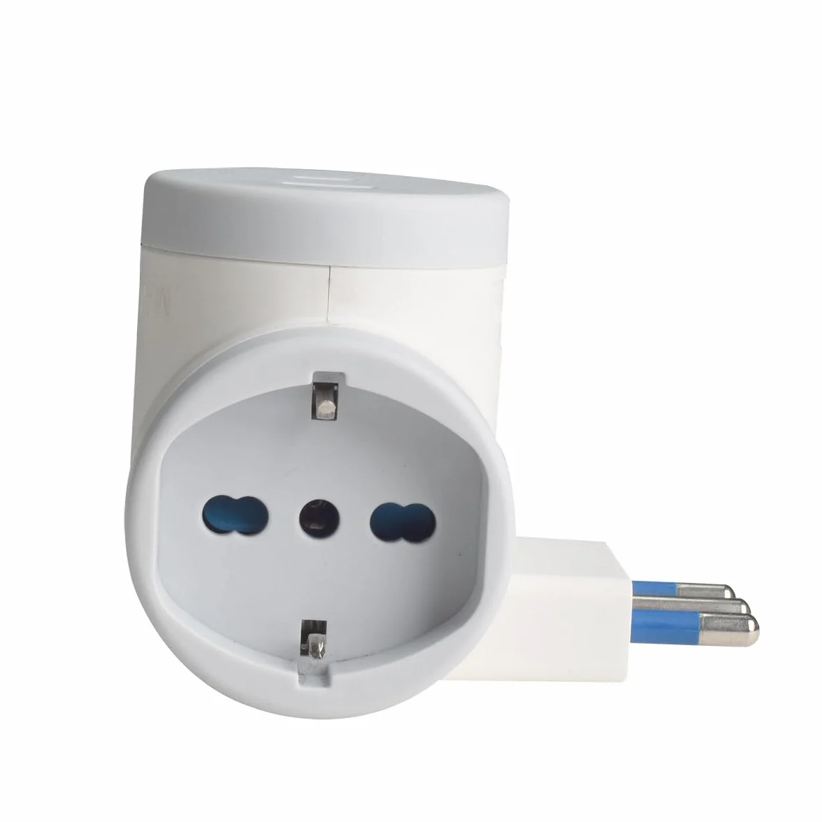 Adapter podróżny Wszystko w 1, wtyczka 16A z 2 gniazdami uniwersalnymi 10A/16A + 1 USB A (2.4A 12W)+ 1 USB C (3A 15W) szybkie ładowanie (10)