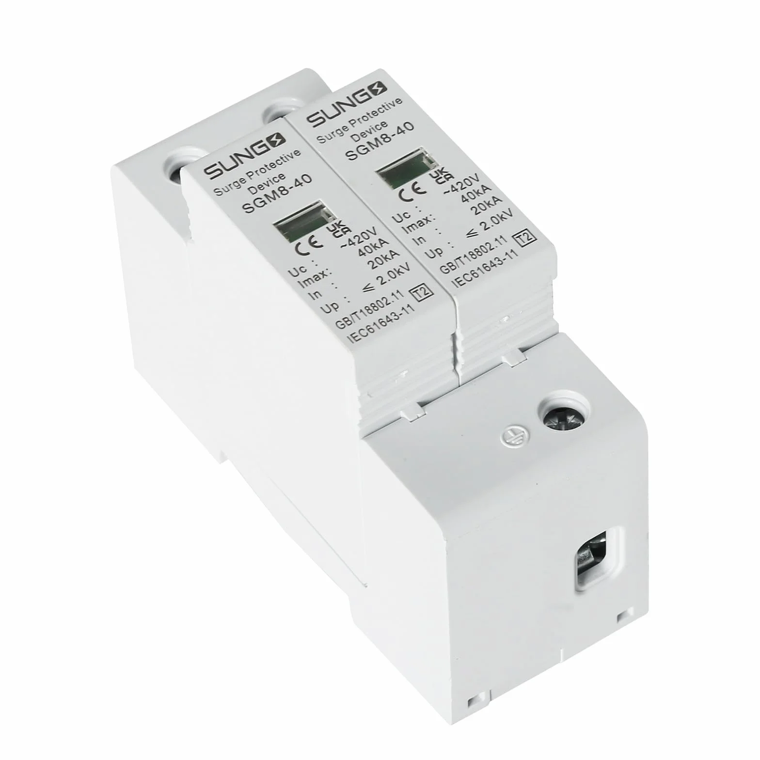 Urządzenie ochronne przeciwprzepięciowe 2P 40Ka, fotowoltaiczna osłona błyskawicy, ochrona urządzeń gospodarstwa domowego AC420V