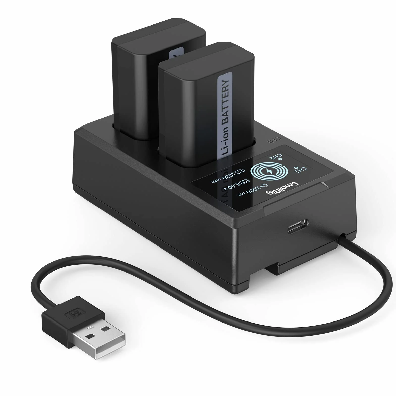 SMALLRIG Zestaw Baterii Zamiennych NP-FW50 (2 Sztuki) i ładowarka do WyśWietlacza LCD, Akumulator dla Sony ZV-E10, A6000, A6500, A6300, A6400, A7, A7 II, A7R II, A7S II, A7S, A7R, NEX-3/5/7, RX10 3818
