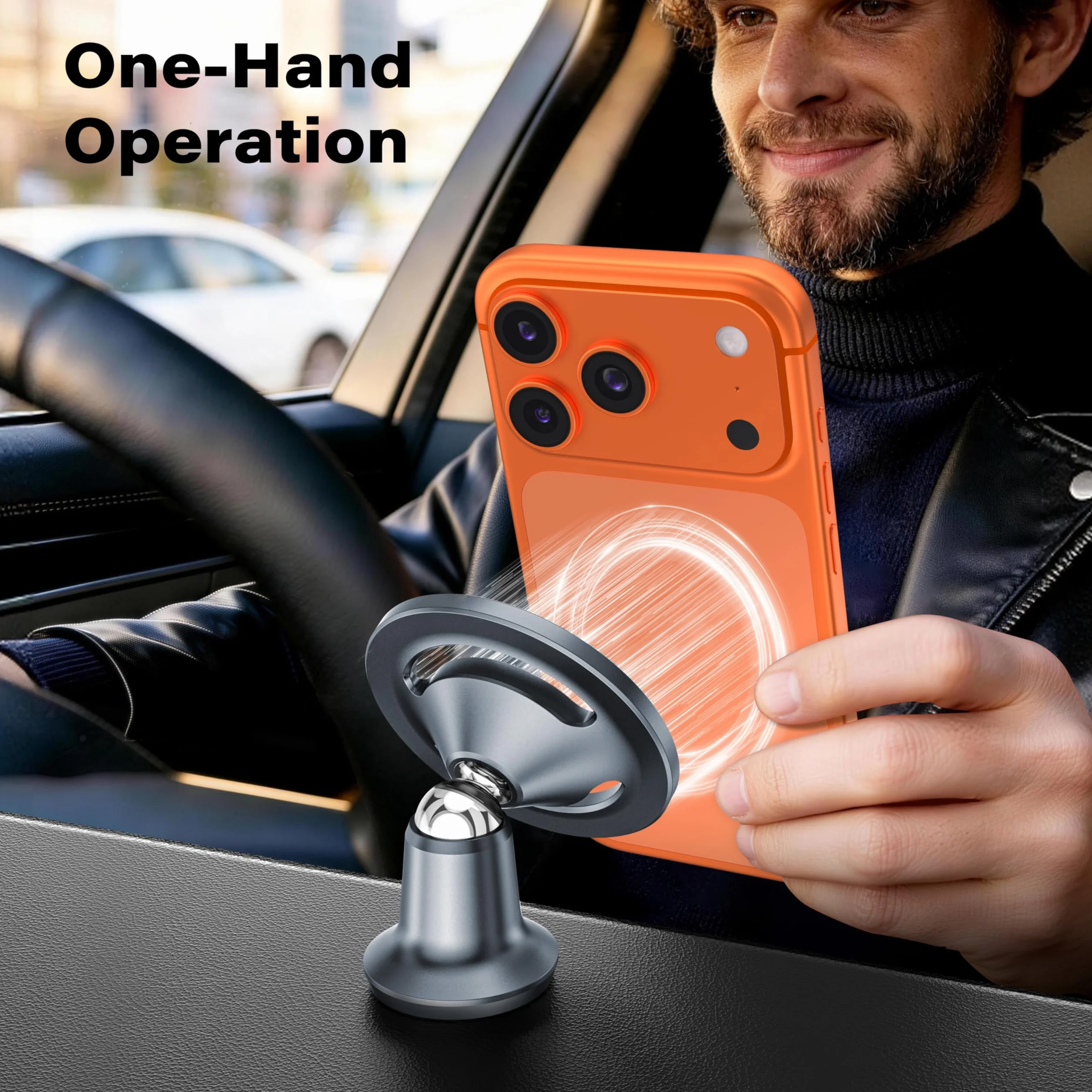 APPS2Car Mag-Safe samochodowy uchwyt na telefon obracany 360° magnetyczny na deskę rozdzielczą