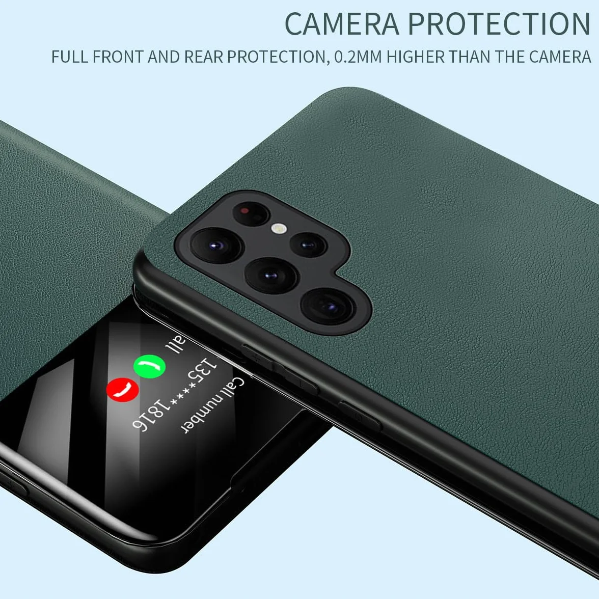 Etui z klapką do Samsunga Galaxy S24 Ultra/S24 Plus/S24, skórzane inteligentne etui z klapką na telefon komórkowy z gniazdem na kartę, etui chroniące aparat (kolor: niebiesko-niebieski, rozmiar: S24