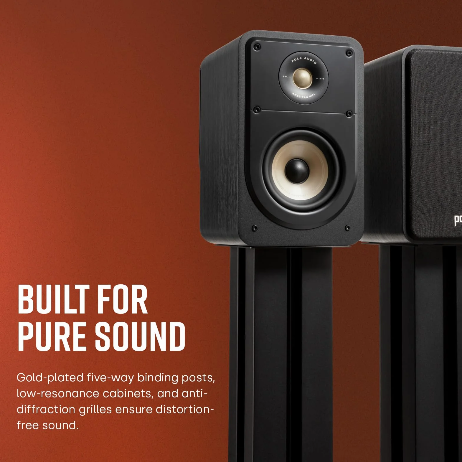 Polk Audio Signature Elite ES15 Głośniki do regału na książki, głośniki HiFi do systemu dźwięku kina domowego, Hi-Res Audio - czarne