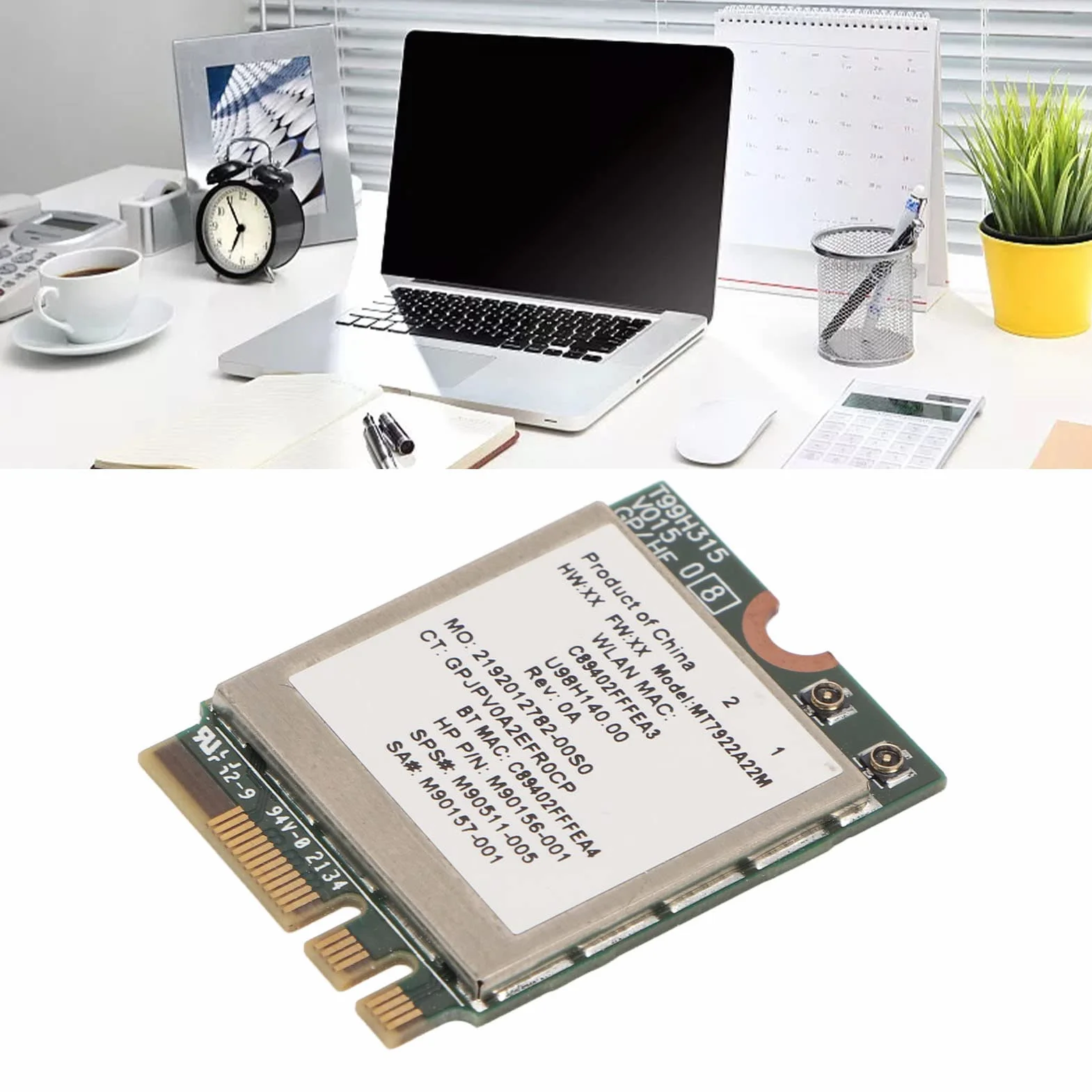 MT7922 Wi-Fi 6E Bezprzewodowa Karta Sieciowa 2400 Mb/s 2.4G/5G 802.11AX M.2 NGFF Bluetooth 5.2 MU-MiMO Adapter Karty Sieciowej