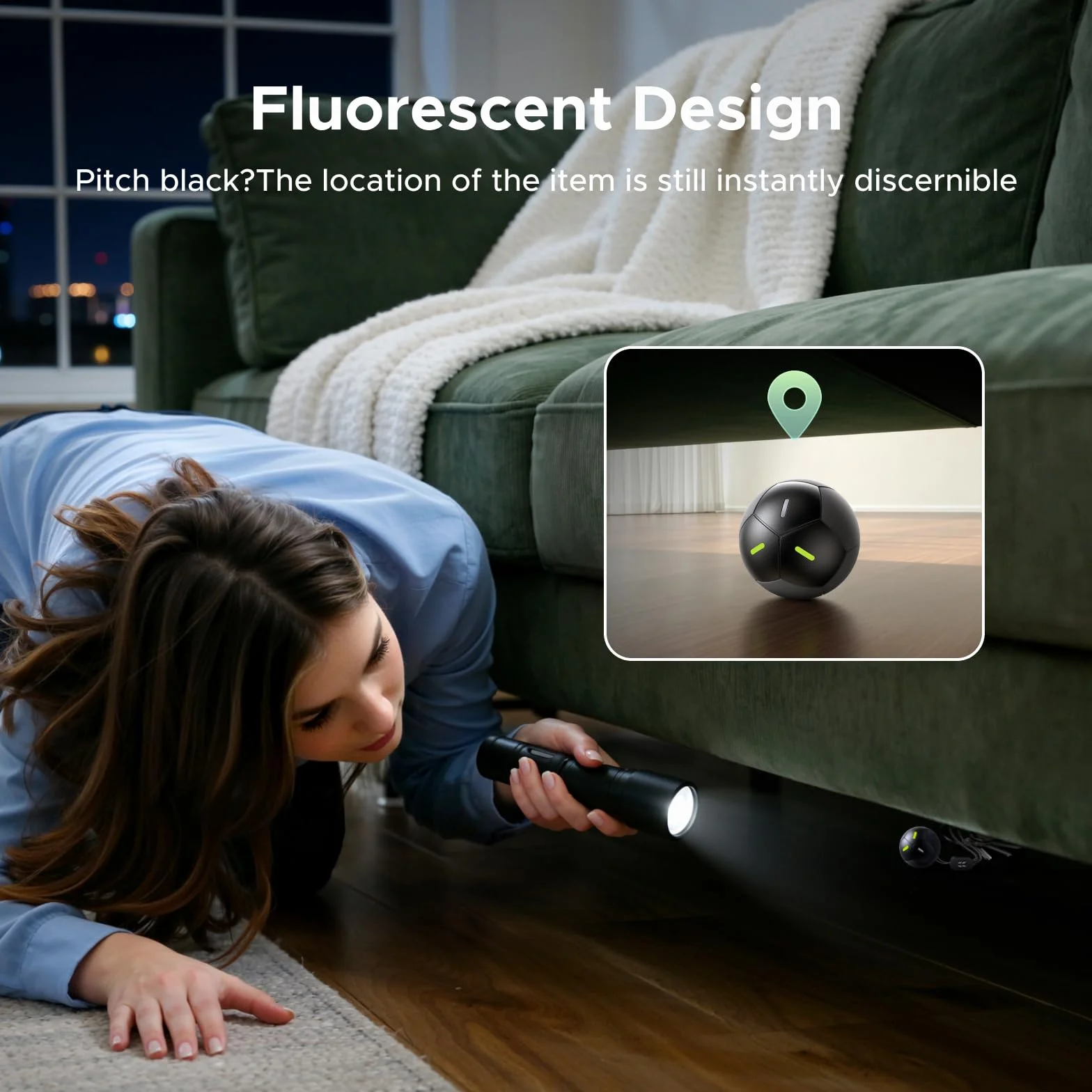 UGREEN FineTrack 2 w kształcie piłki nożnej, kompatybilny z Apple Find My (tylko iOS), 110 dB, IP68, nie wymaga ładowania, żywotność baterii 5–7 lat, lokalizator do walizek, kluczy, plecaków