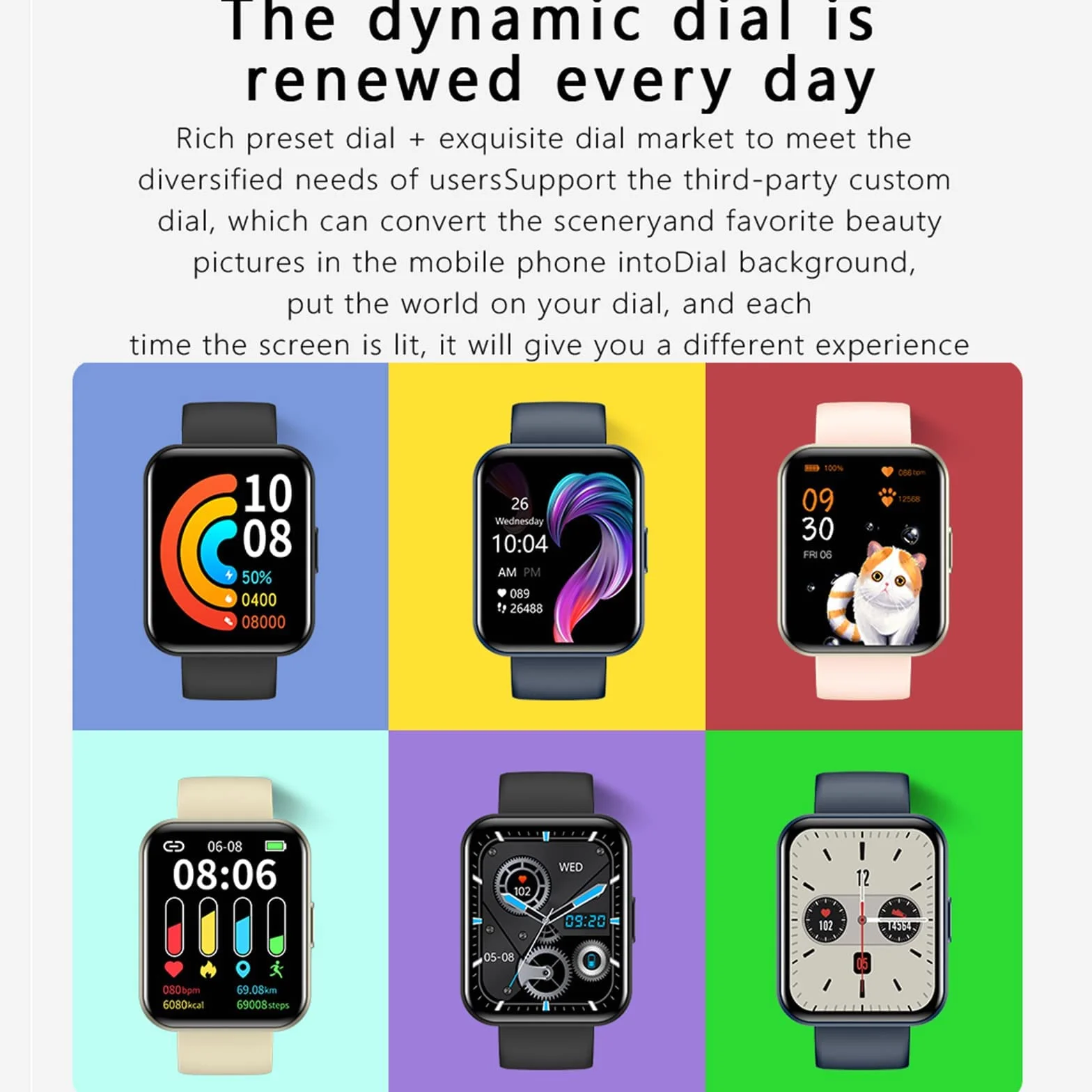 Inteligentny zegarek Fitness Tracker dla kobiet Mężczyźni Smartwatch 1.69 cala z muzyką Bluetooth Połączenie przychodzące IP68 Wodoodporny zegarek sportowy z licznikiem kroków Zegarek fitness dla