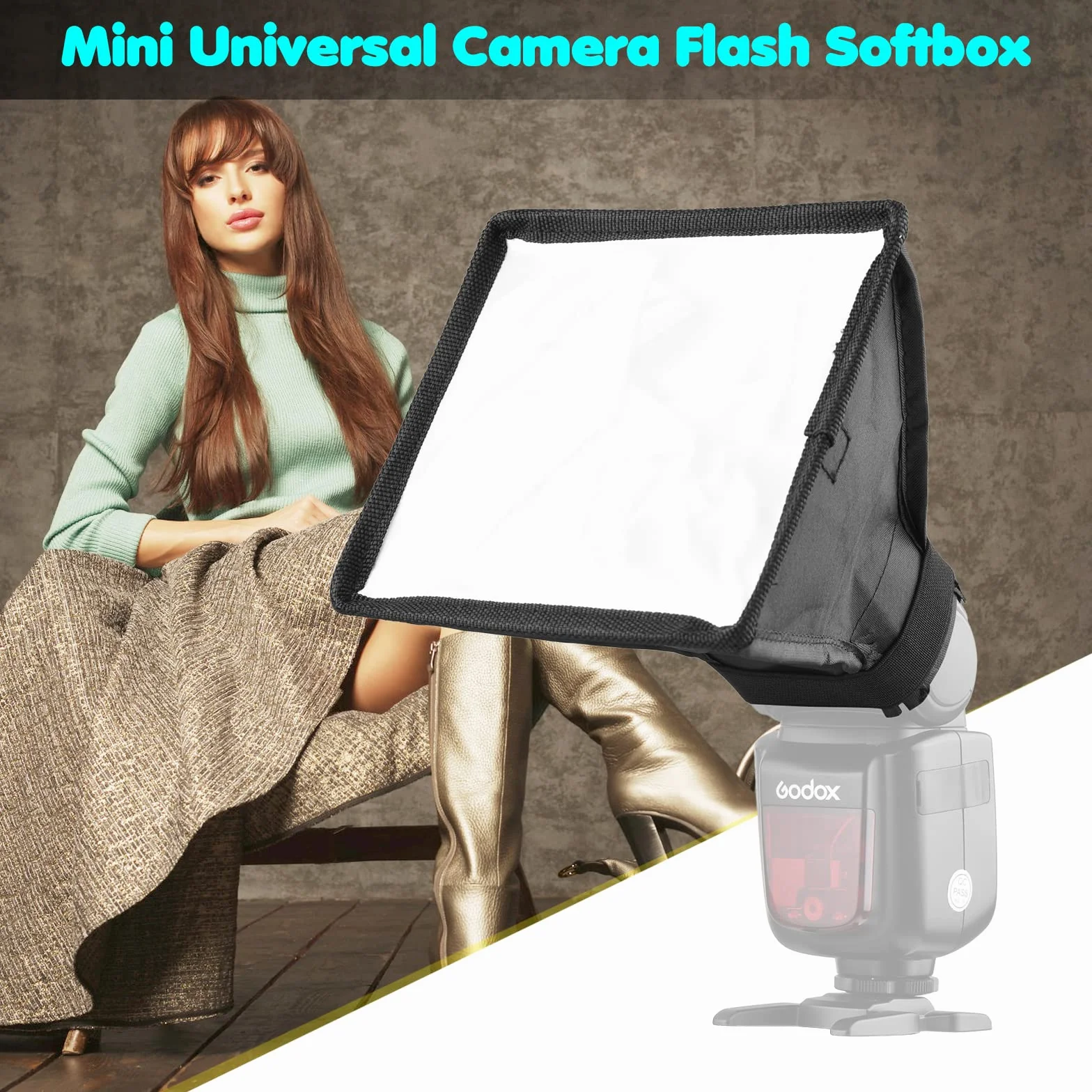 FAJIA 17 x 15 cm / 6,7 x 6 cali mini uniwersalna kamera błyskowa Softbox Speedlite składany dyfuzor z wymienną torbą do przenoszenia do kamery błyskowej