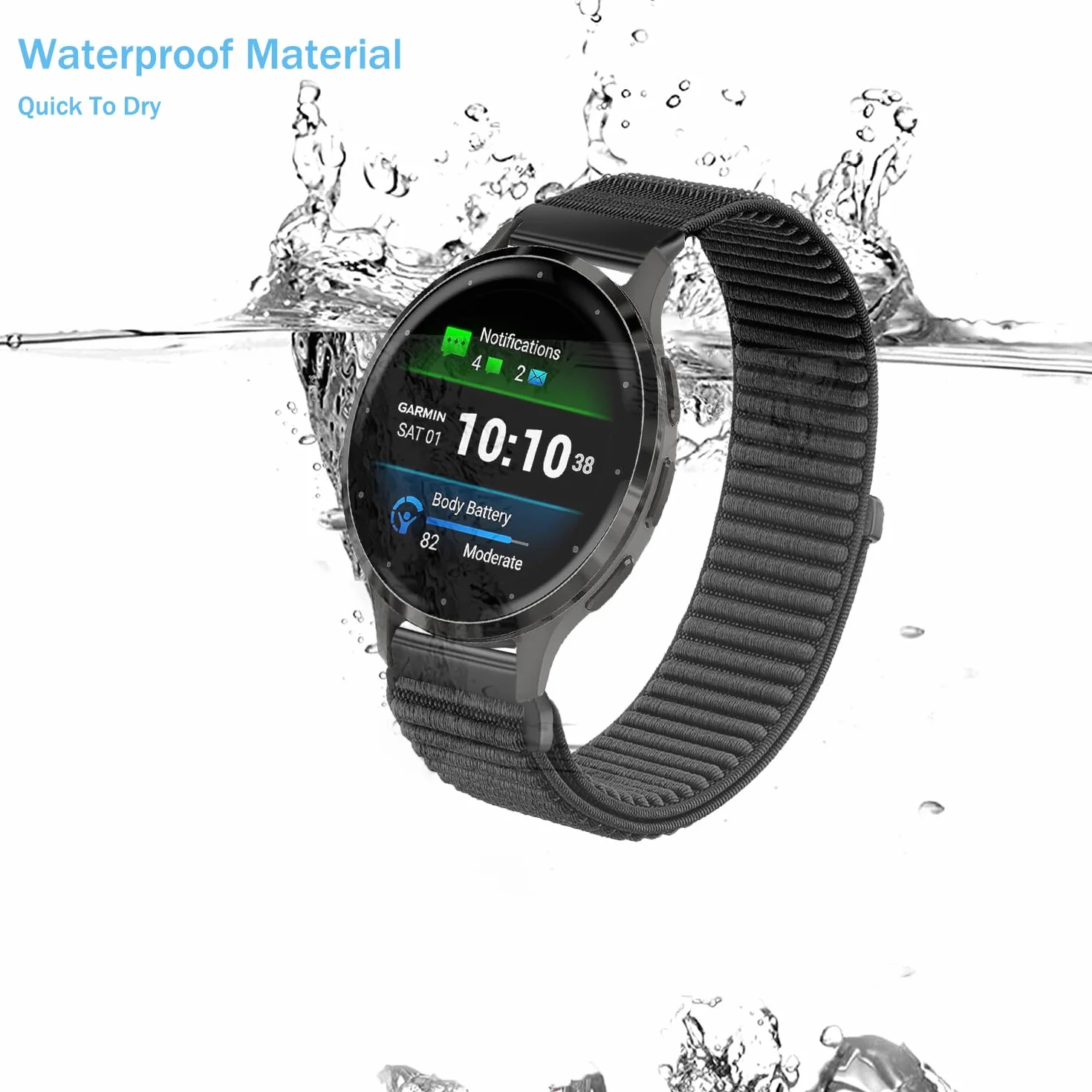 Issinlky Nylonowy pasek kompatybilny z Garmin Venu 4 41 mm/Venu 2S/3S/Vivoactive 4S/Vivomove 3S, elastyczny pasek sportowy 18 mm do zegarków Fossil Ladies Gen 6/5E/4/3 Women Men