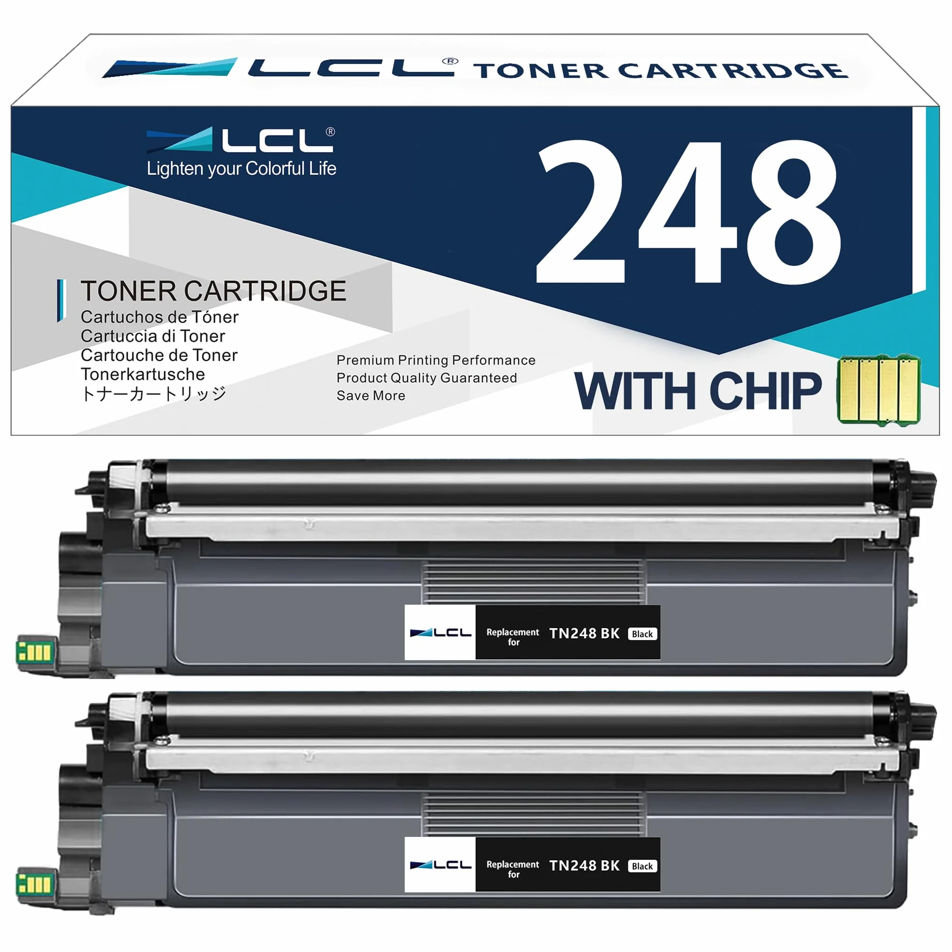 LCL Wkłady z tonerem kompatybilne TN248 TN-248 TN248BK TN-248BK (2 czarne) Zamiennik dla Brother DCP-L3520CDW, DCP-L3520CDWE, HL-L8230CDW, MFC-L3740CDW, HL-L3220CW, MFC-L8390 CDw,DCP-ccL3555CDW