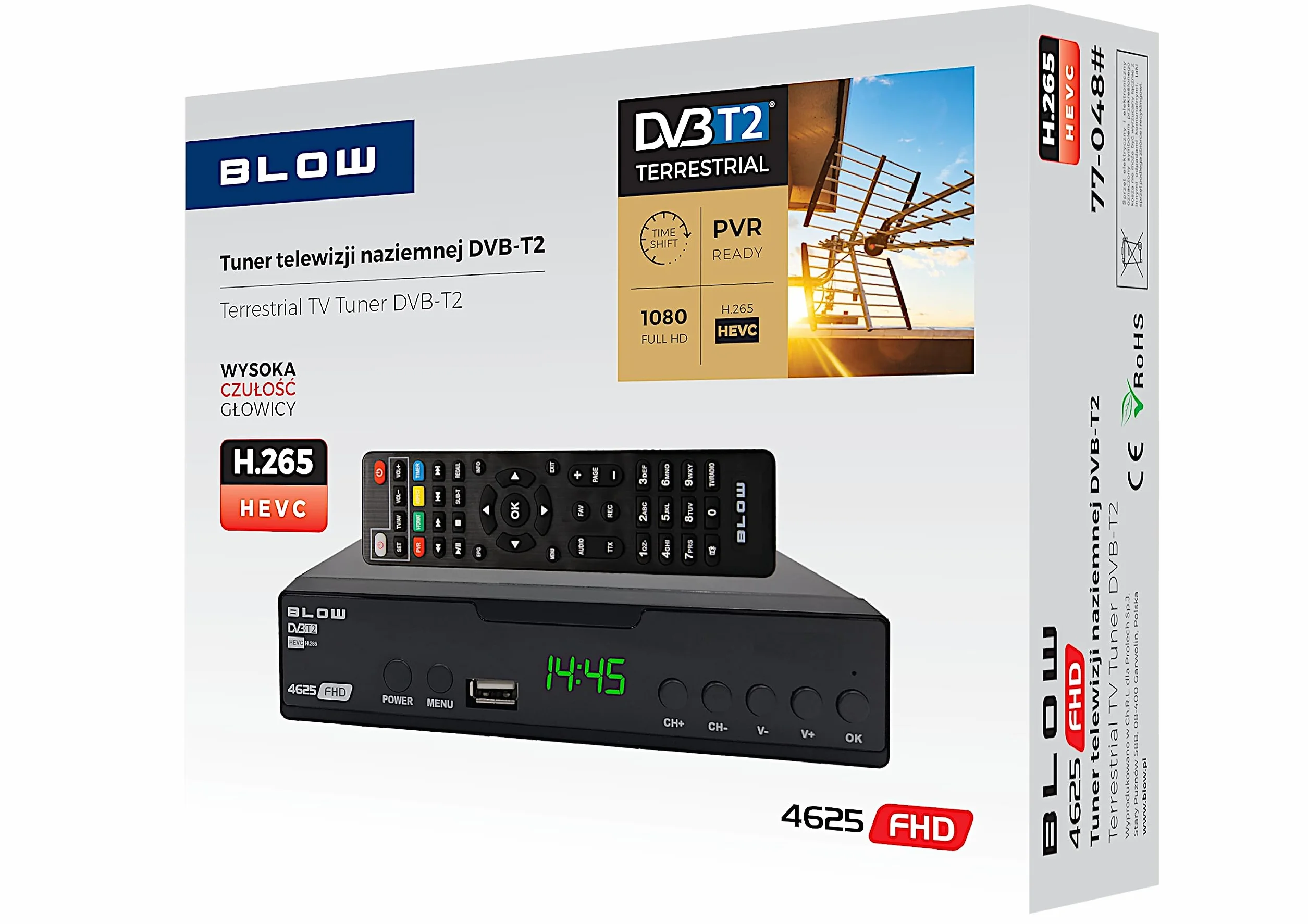 DEKODER DVB-T2 HEVC TV NAZIEMNEJ TUNER HD USB HDMI