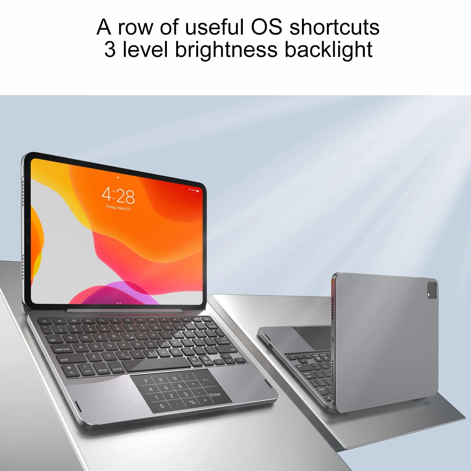 Magnetyczne Etui na klawiaturę dla IOS Pad Air 11 Cali 10,9 Cala dla IOS Pad Pro 11 Cali, Bezprzewodowe Etui na klawiaturę Bluetooth z Gładzikiem Multi Touch, Klawisze Skrótów