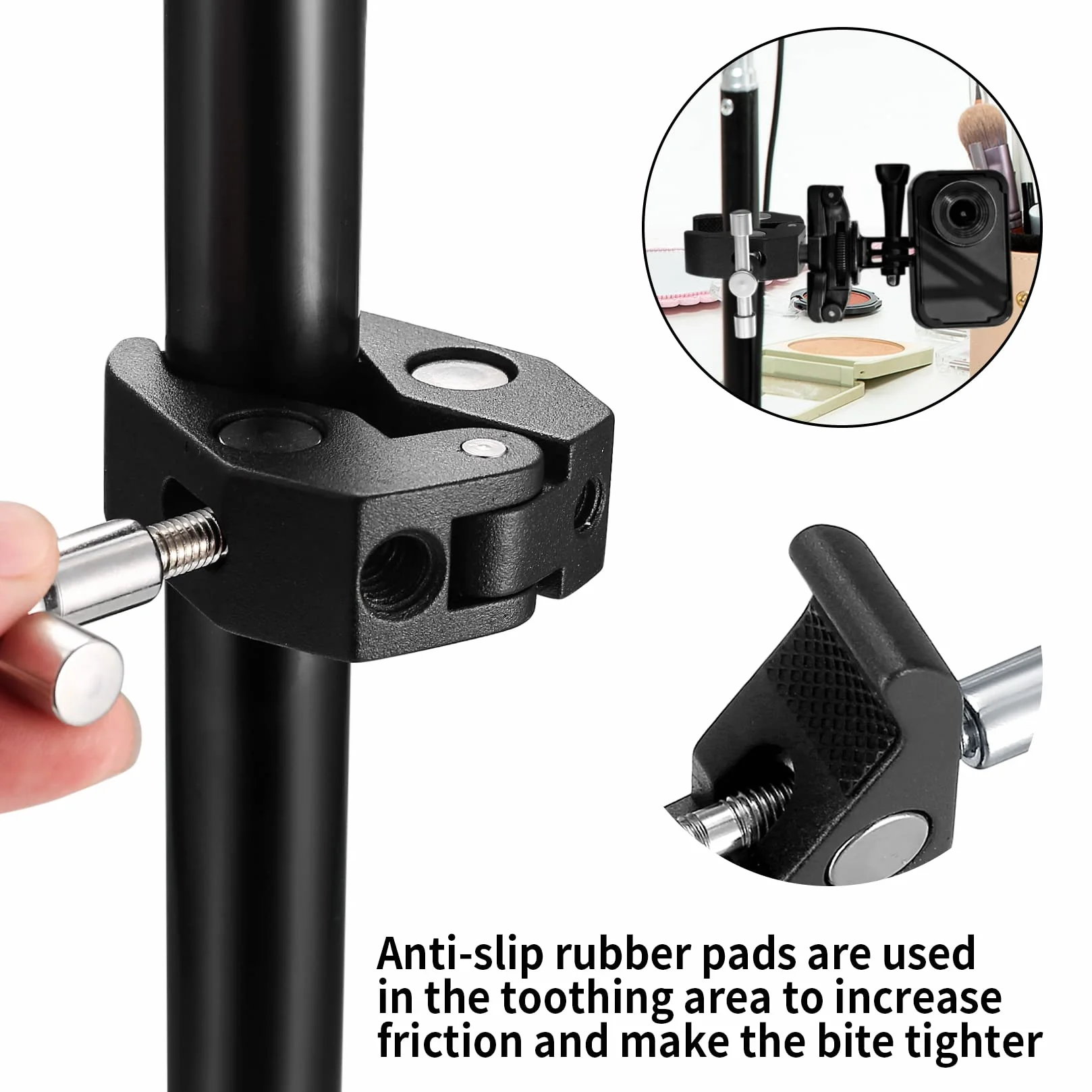 2 sztuki kamer Super Clamps, Magic Arm Clamp z klipsami gwintowanymi 1/4 i 3/8, głowicą kulową, zaciski statywu do lampy błyskowej, statywu, monitora LCD/DV, diody LED