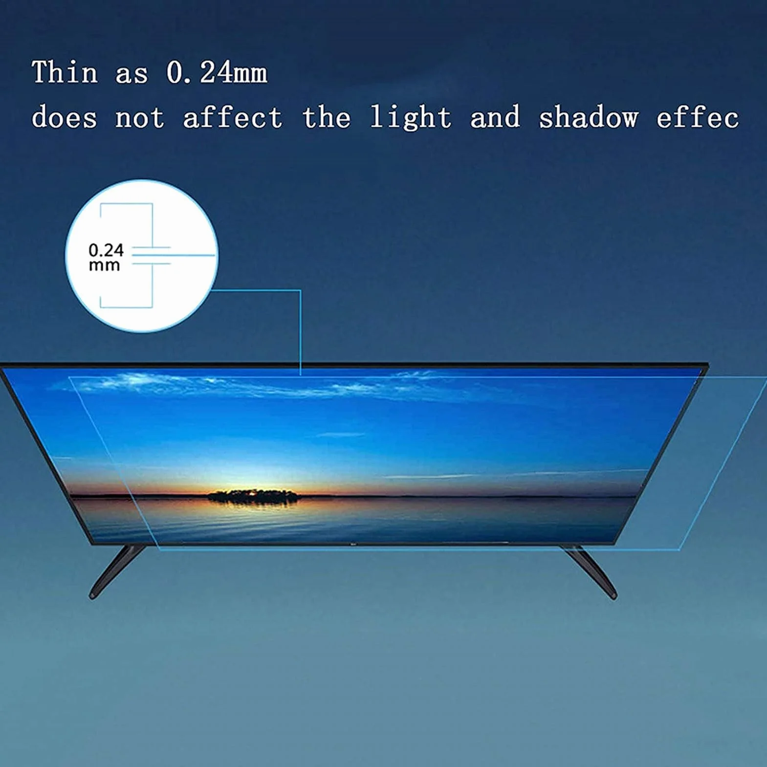 Antyodblaskowa Ochrona Ekranu TV 55 Cali, Matowa Folia Antyrefleksyjna I Blokująca Światło Niebieskie, Ochrona Oczu do LCD, LED, OLED, QLED i 4K HDTV - 55cali1221*689mm