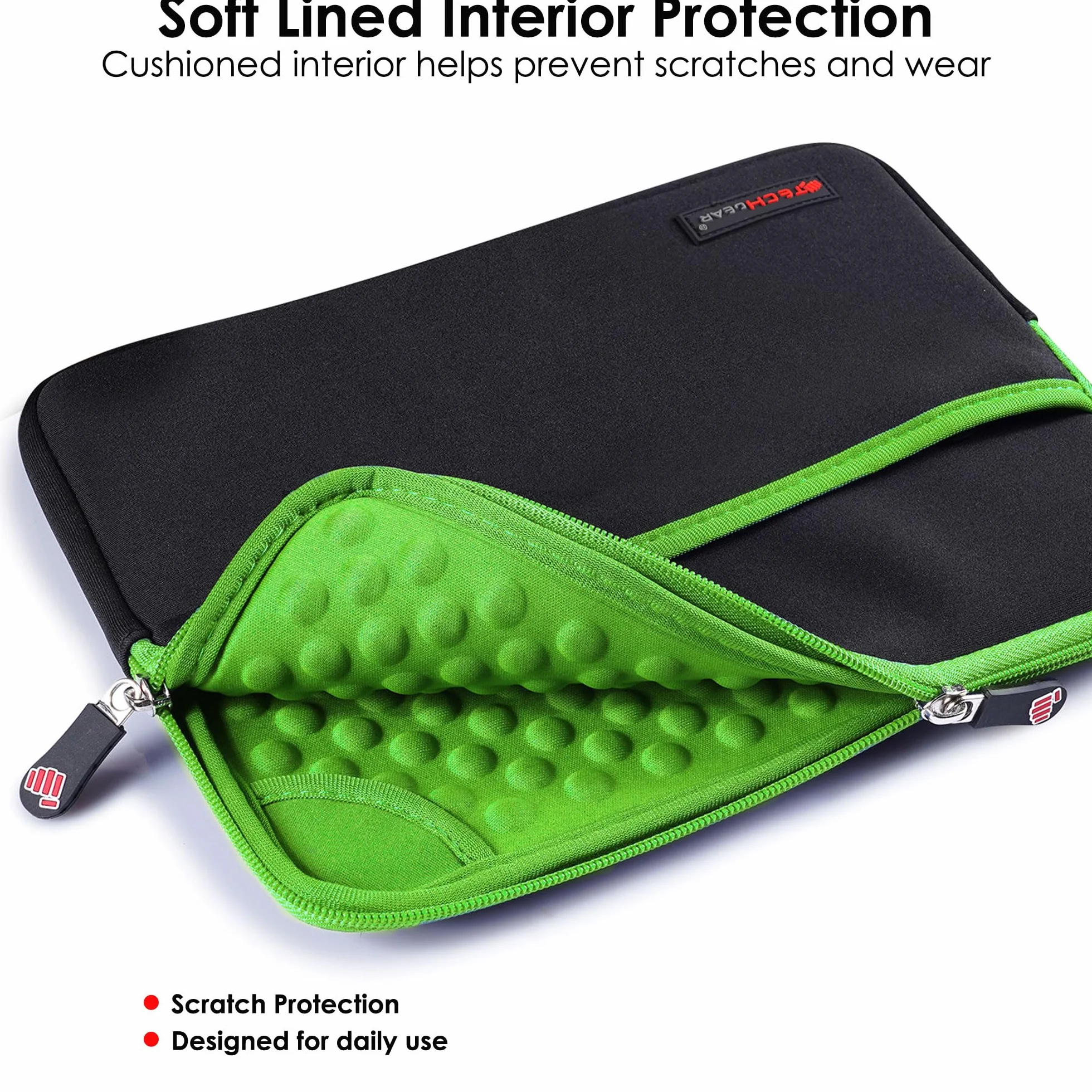 TECHGEAR Uniwersalne neoprenowe wyściełane etui na tablety 9-11 cali: iPad Pro/Air 27.9 cm, iPad A16 27.7 cm, iPad 25.9 cm, Samsung Tab A11 Plus A9+ S10 Lite S9 FE, Lenovo Tab M10 - odporne na