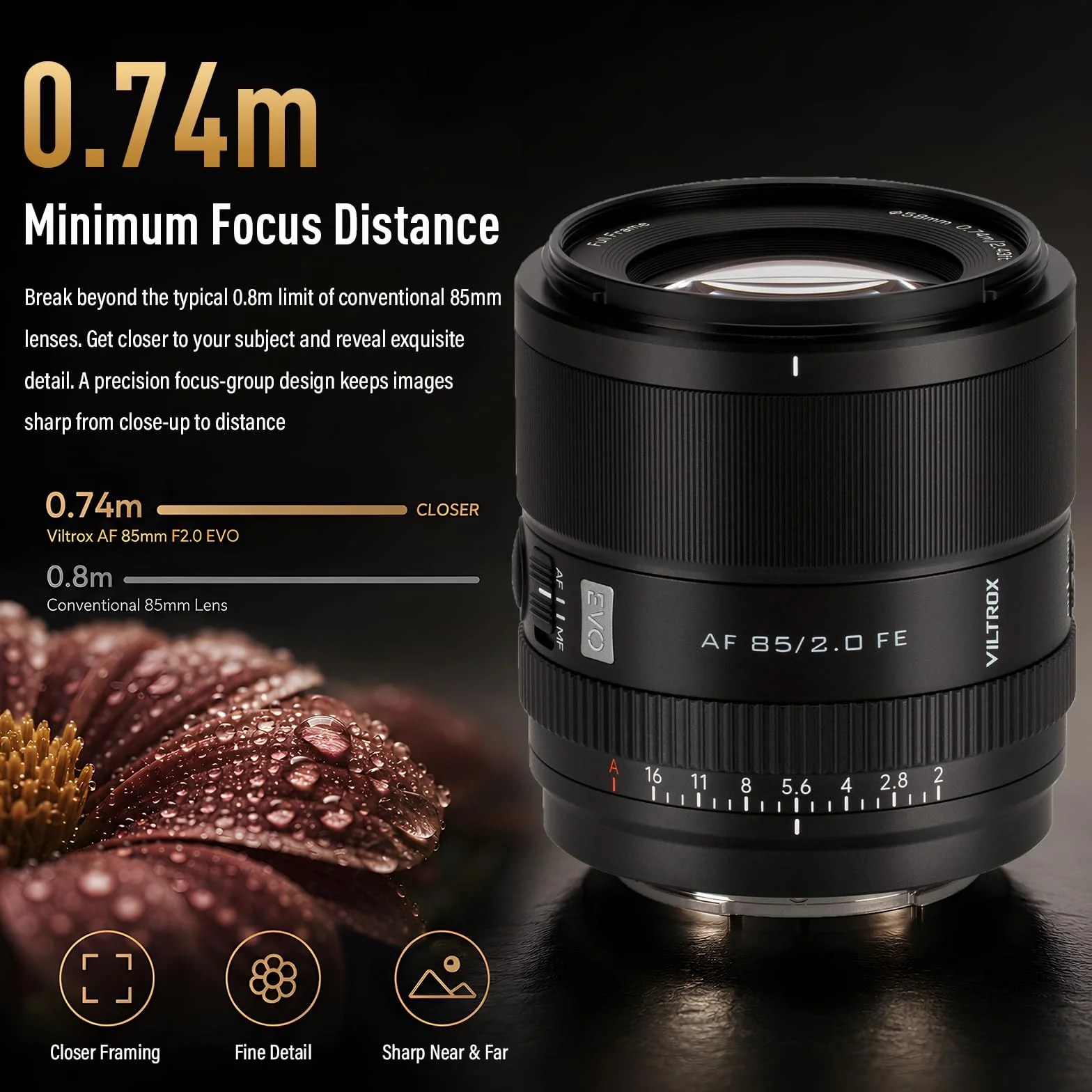 VILTROX 85 mm F2.0 EVO Full Frame obiektyw do aparatu Sony E Mount Camera Lenses z dużą przysłoną autofokus do Sony A5000 A6700 FX3 A1 A7C ZV-E10II FX30 A93 A7CII ZVE1 A7RV
