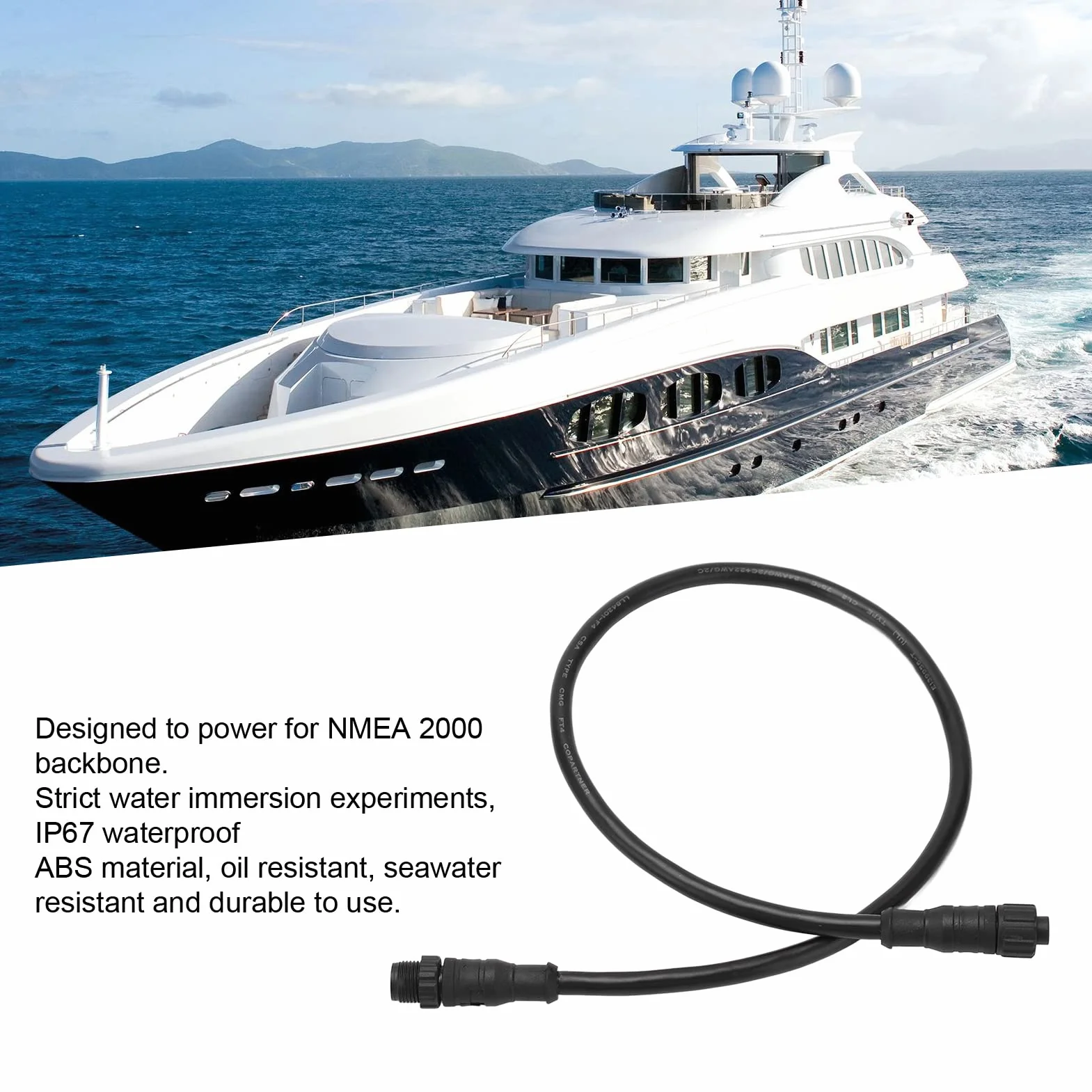 Kabel Szkieletowy NMEA 2000, 0,5 M 5-pinowy Kabel Startowy NMEA 2000, dla Sieci Lowrance Simrad Networks B G Networks Navico Networks Networks