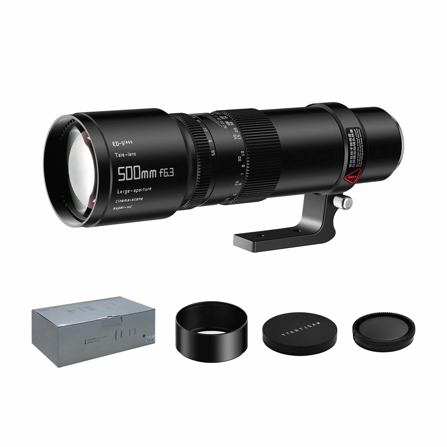 TTARTISAN Teleobiektyw 500 mm F/6.3 do montażu L, pełny ekran, ręczne ustawianie ostrości, obiektyw Prime Supertele, uchwyt L (uchwyt L)