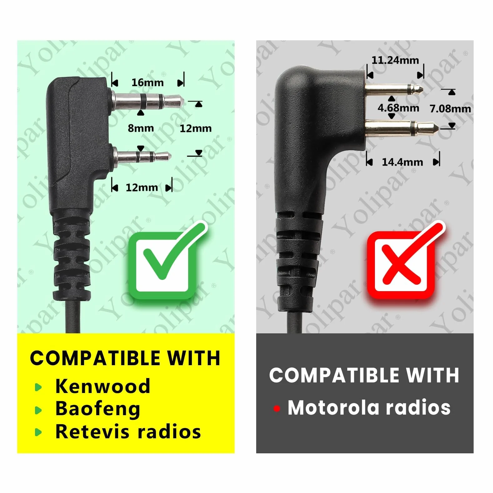 Zestaw do monitoringu słuchawek jednoprzewodowych kompatybilny z Retevis, BaoFeng, BTECH, Kenwood, Arcshell AR-5 Walkie Talkie z mikrofonem PTT, zestaw słuchawkowy z klipsem w kształcie litery