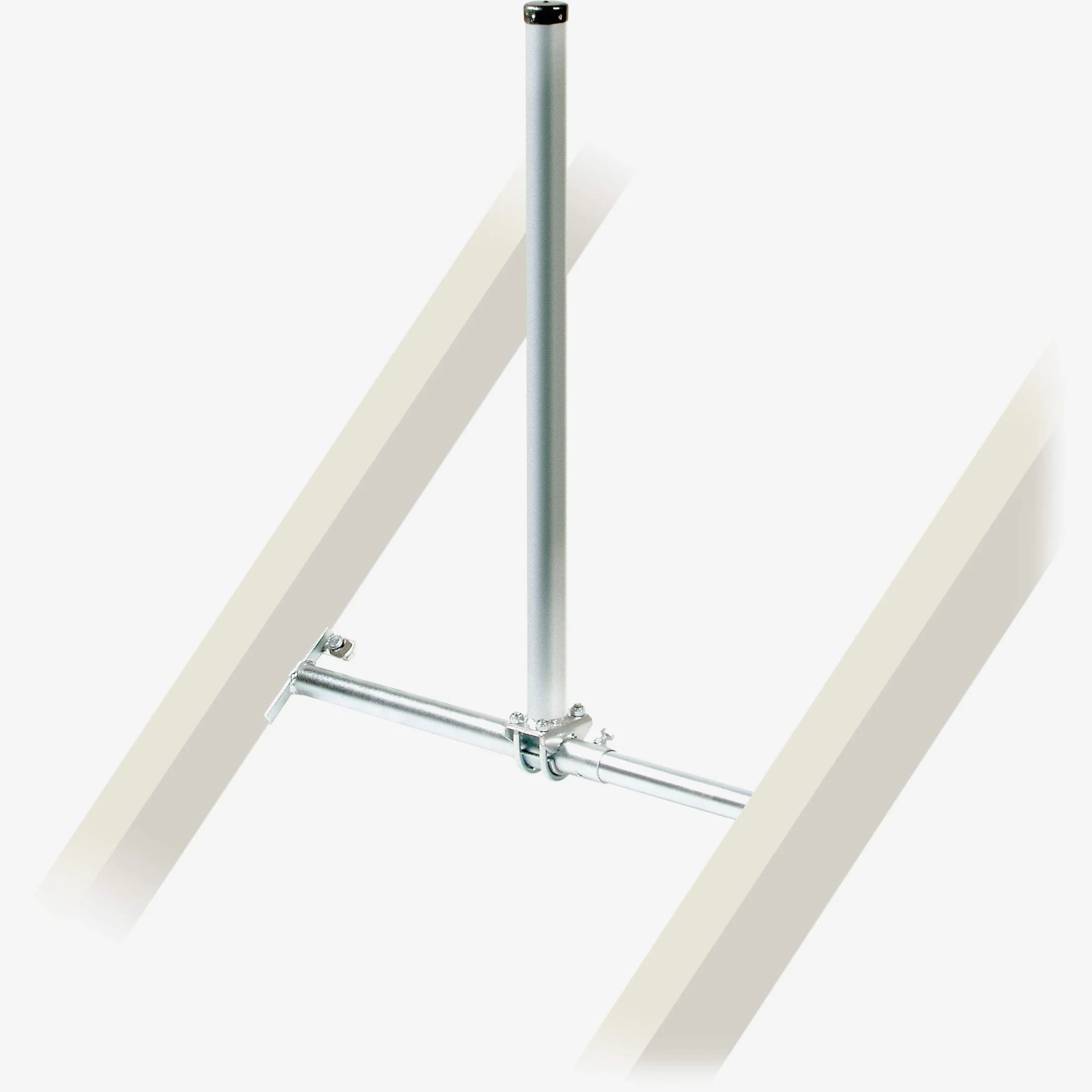 Fuba DSP 090 uchwyt do krokwi dachowych – certyfikat TÜV do misek satelitarnych o średnicy do 1,0 m, odległość krokwi 52 do 85 cm, wysokość masztu 90 cm, Ø 48 mm, ocynkowany ogniowo