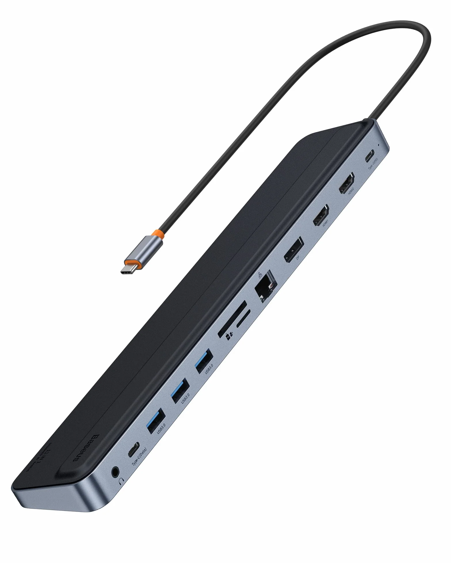 Baseus Stacja dokująca do laptopa Triple Display 12 w 1 z 2 x 4K HDMI, DP, 100 W PD, 3 x USB 3.0, 1 x USB C, Gigabit Ethernet, czytnik kart SD i TF do MacBooków/Dell/HP/Surface/Steam Deck