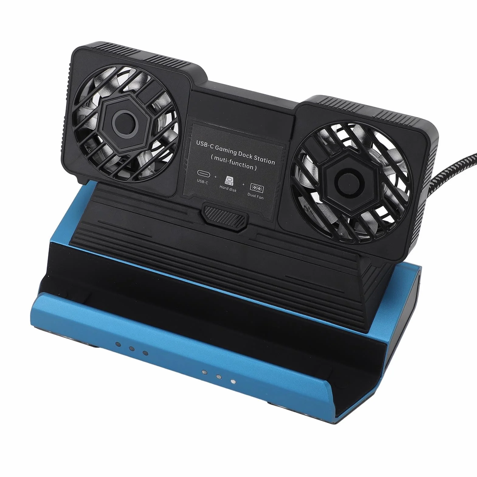 Naroote Stacja Dokująca 10 w 1 do Legion Go, Stacja Dokująca z Podwójnym Wentylatorem Chłodzącym, Gigabit Ethernet 4K 60 Hz z 4 Gniazdami USB 3.0 PD100W M.2 NVMe i Oświetleniem RGB, Idealna do Konsol,