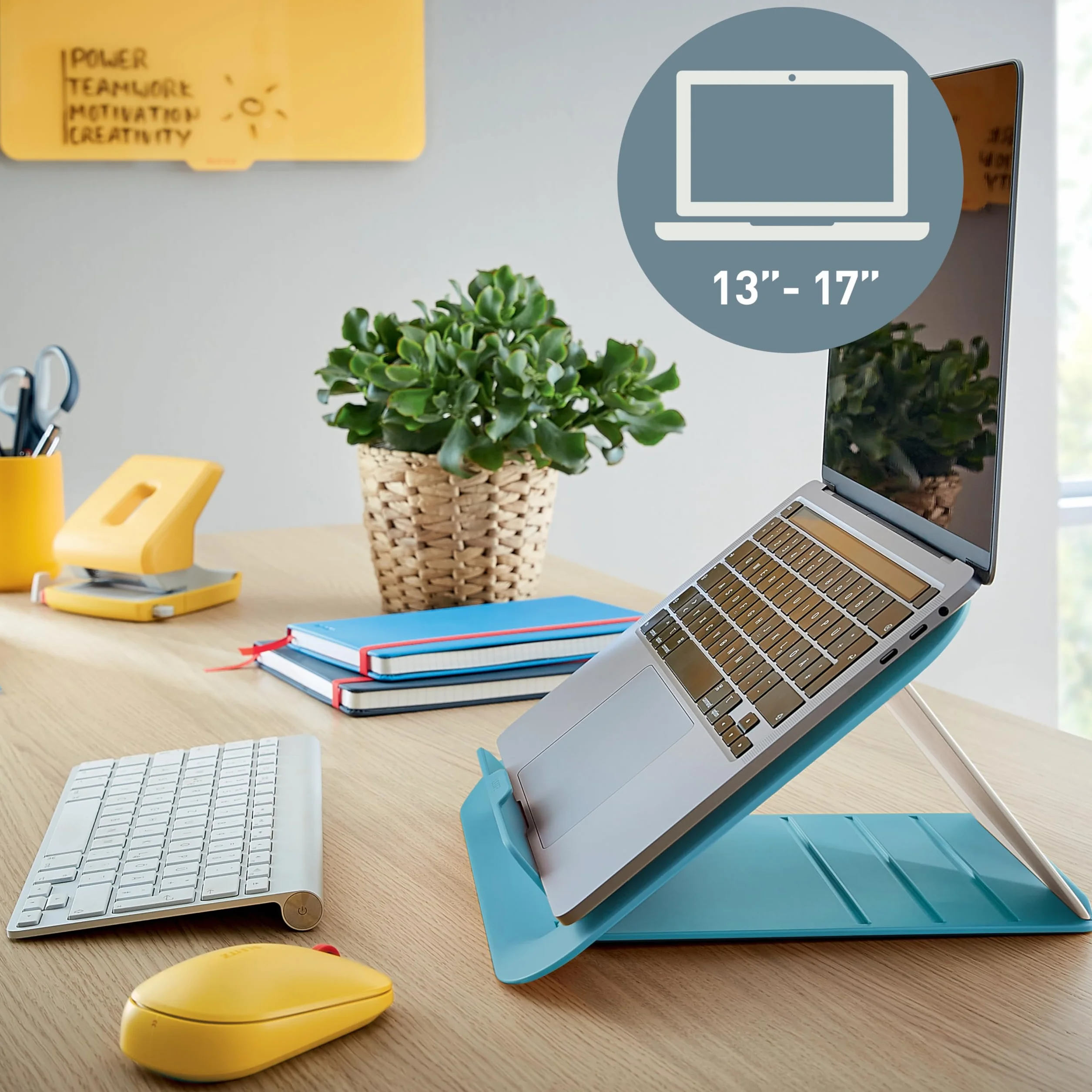 Leitz, Regulowana Podstawka pod Laptopa Leitz Ergo Cosy, na Stolik/Biurko, 4 Wysokości, Kolor Morski Niebieski (64260061)