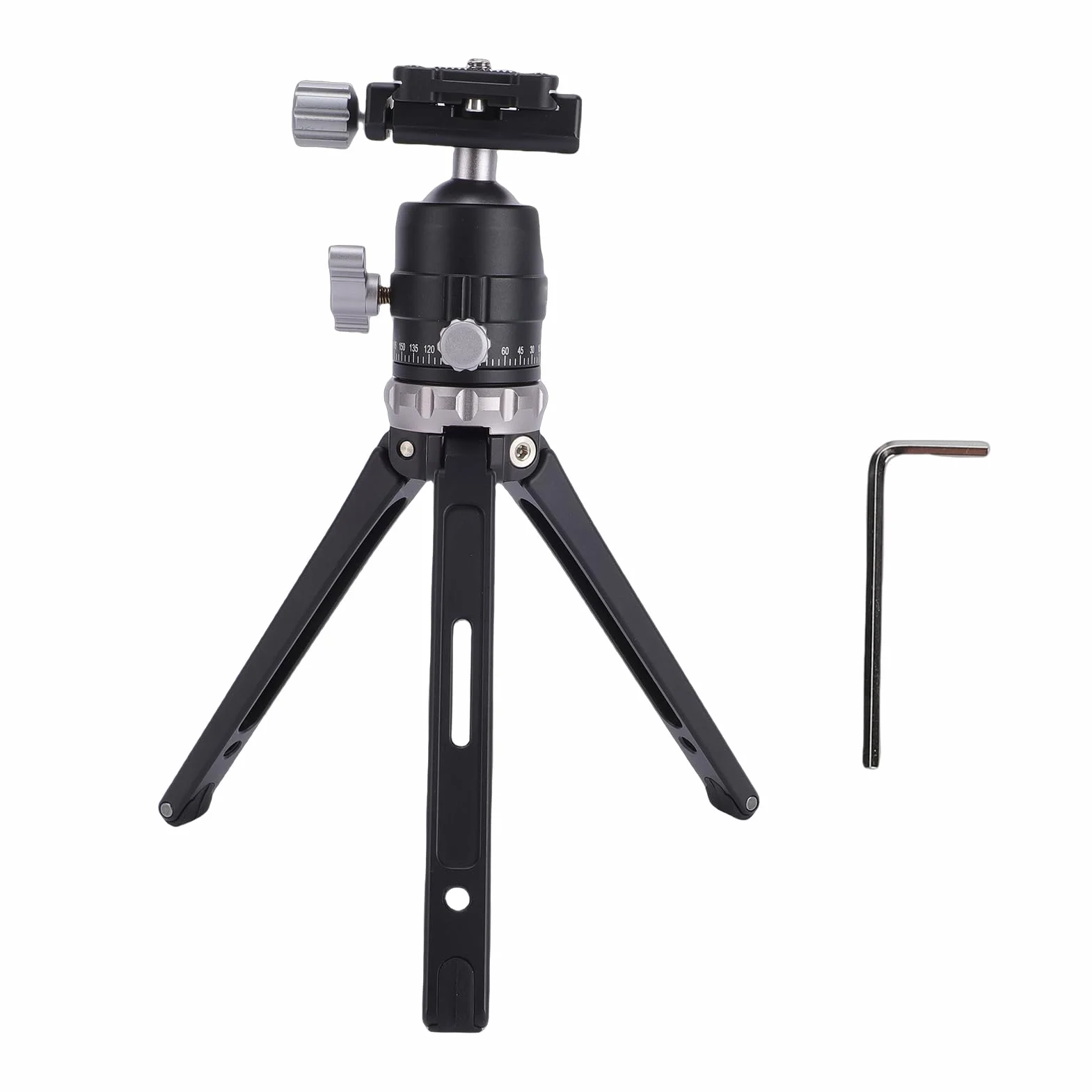 Cryfokt Stojak na Biurko Statyw z możliwością Regulacji 360 Stopni Przenośny Statyw do Kamer Vlog DSLR Lekki Aluminiowy 8,9 Cala (GREY)