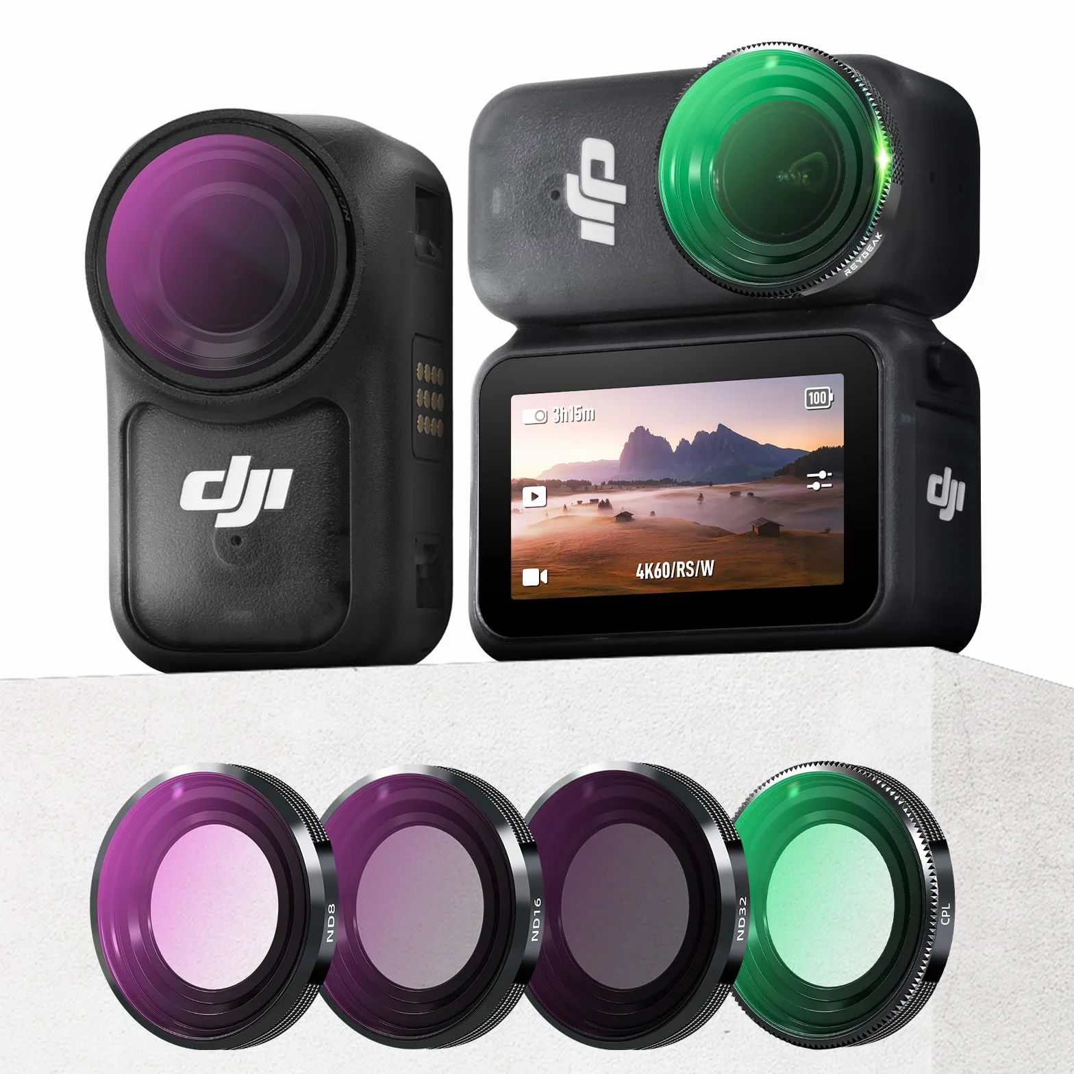 REYGEAK Zestaw filtrów ND do DJI Osmo Nano, CPL/ND8/16/32 do OSMO Nano, rama aluminiowa Multi-Coated HD Optical Glass (CPL/ND8/16/32)
