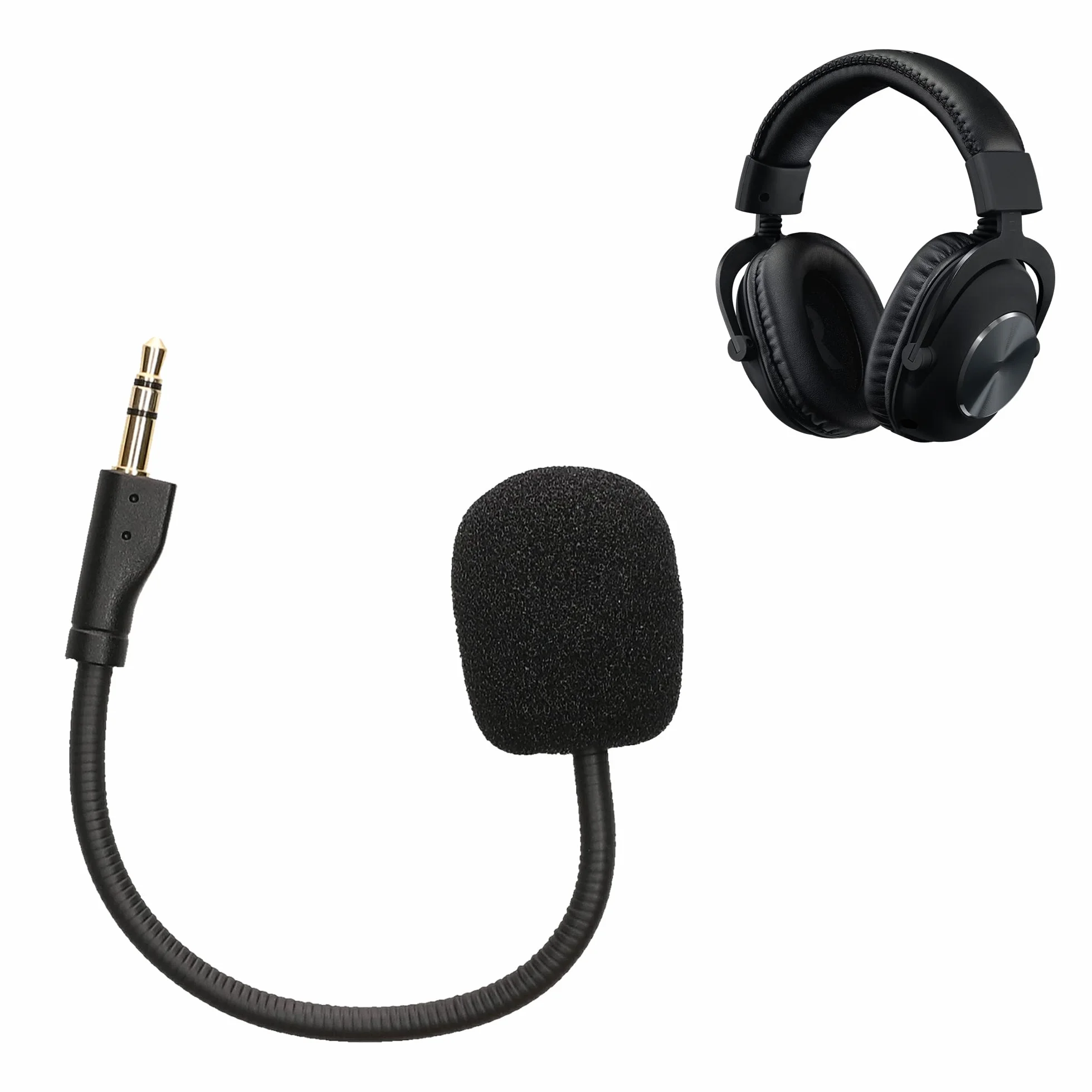 kwmobile Mikrofon zamienny kompatybilny z zestawem słuchawkowym Logitech G Pro X - mikrofon do słuchawek gamingowych z 3,5 mm wtykiem typu "jack" - czarny