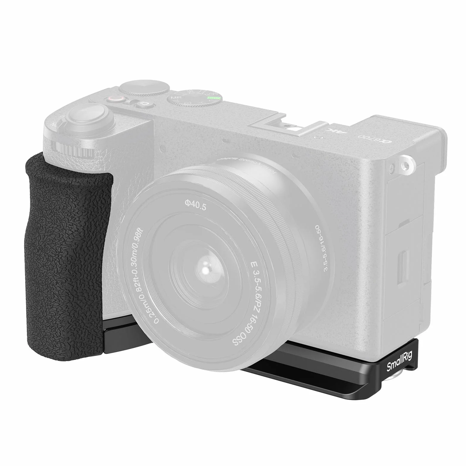 SMALLRIG Uchwyt A6700 HandGrip, silikonowy uchwyt w kształcie litery L do aparatu Sony Alpha 6700, wbudowana płytka szybkiego zwalniania do Arca-Swiss -5061