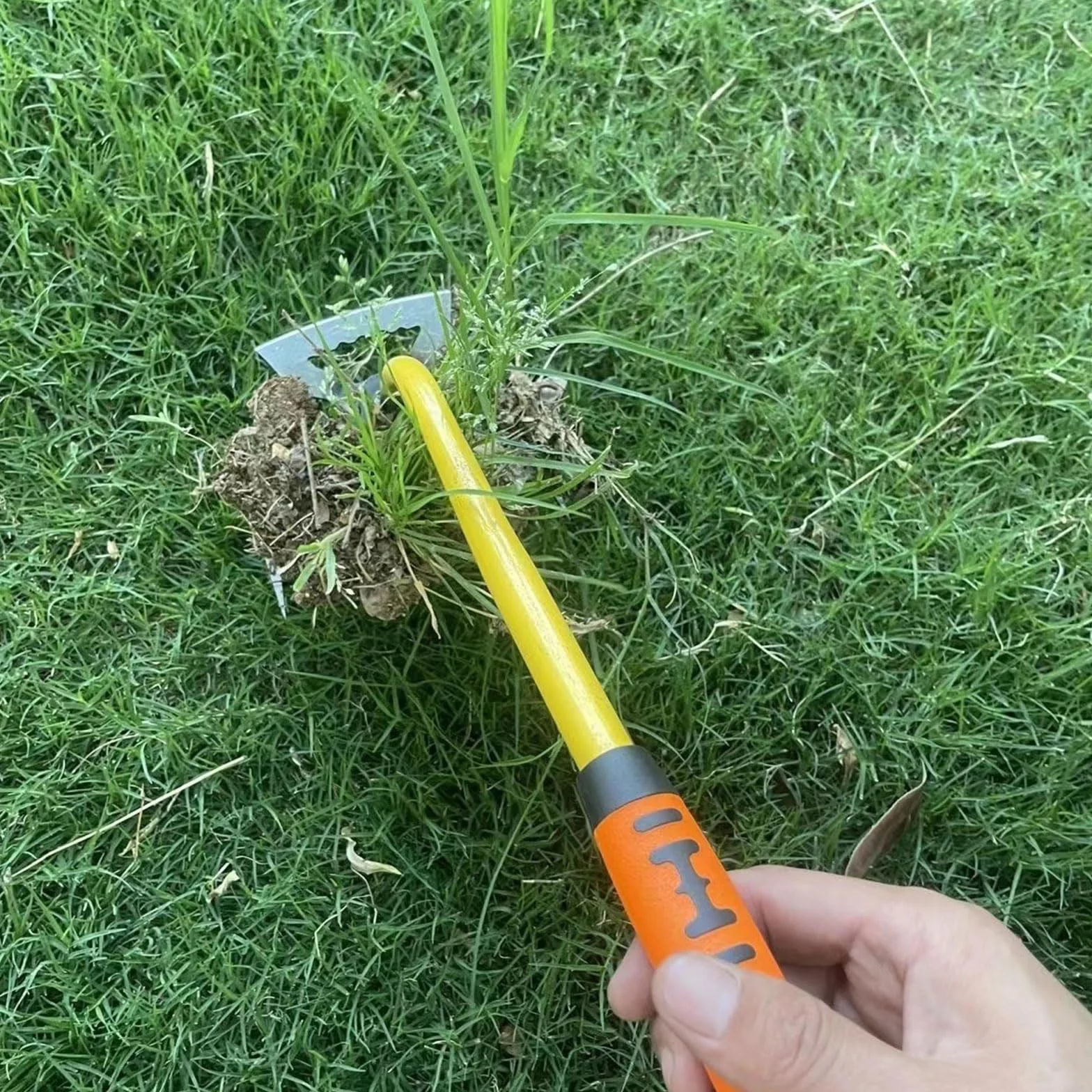 MOGADEE® Wyrywacz do chwastów z uchwytem 40 cm, do usuwania chwastów, 11 zębów 2 w 1, ręczny, ze stali nierdzewnej, pomocnik ogrodnika, 1 szt.