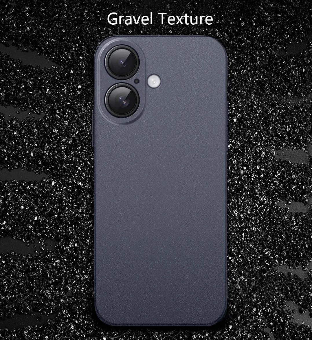 Bastmei Etui na iPhone'a 17, minimalistyczne etui na telefon niezwykle lekkie, ultralekkie, super cienkie, cienkie, ochrona aparatu, twarda obudowa PC do iPhone'a 17 6,27 cala 2025 (szary żwir)