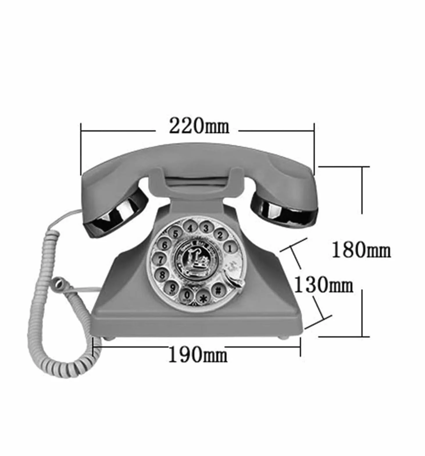 Telefon Antyczny telefon z tarczą obrotową Kreatywna moda Biuro Karta domowa Przewodowy bezprzewodowy telefon stacjonarny w stylu retro Vintage