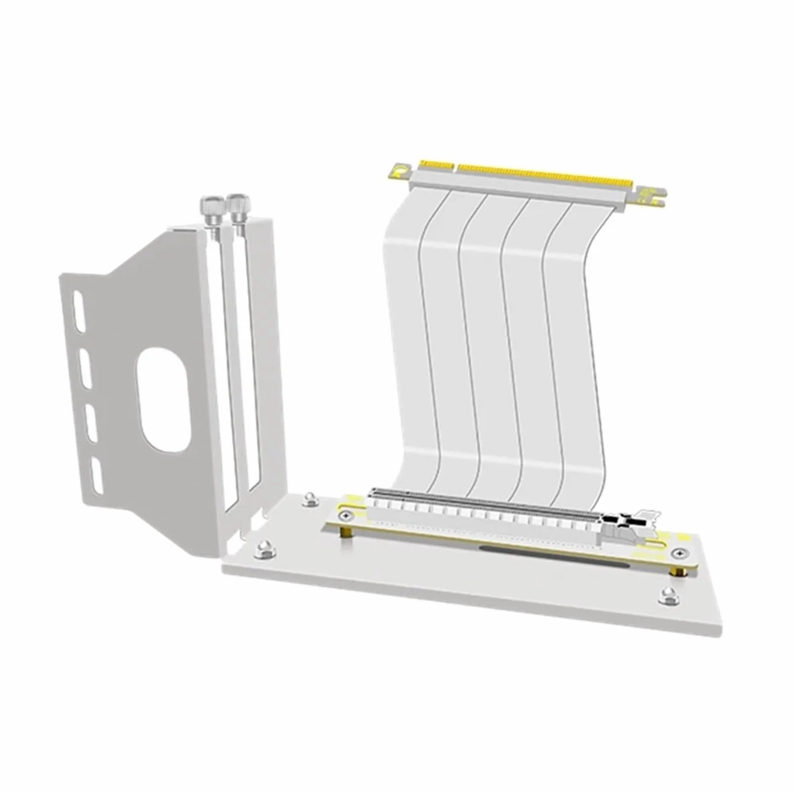 Biały uniwersalny pionowy uchwyt GPU z Ultra PCIe 4.0 X16 Gen4 kabel riser, kąt 90°, 20 cm, 30 cm, 60 cm, zestaw (50 cm)